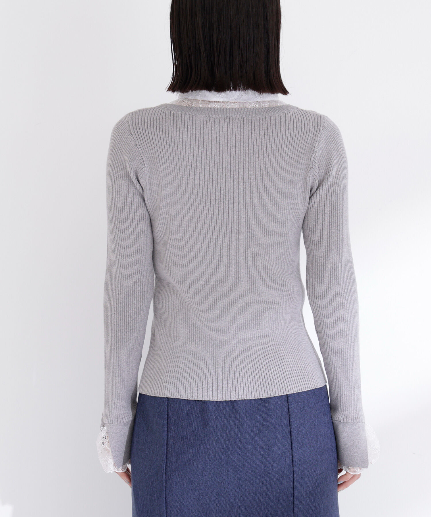  「レースカラードッキングニット」|ニット・セーター|