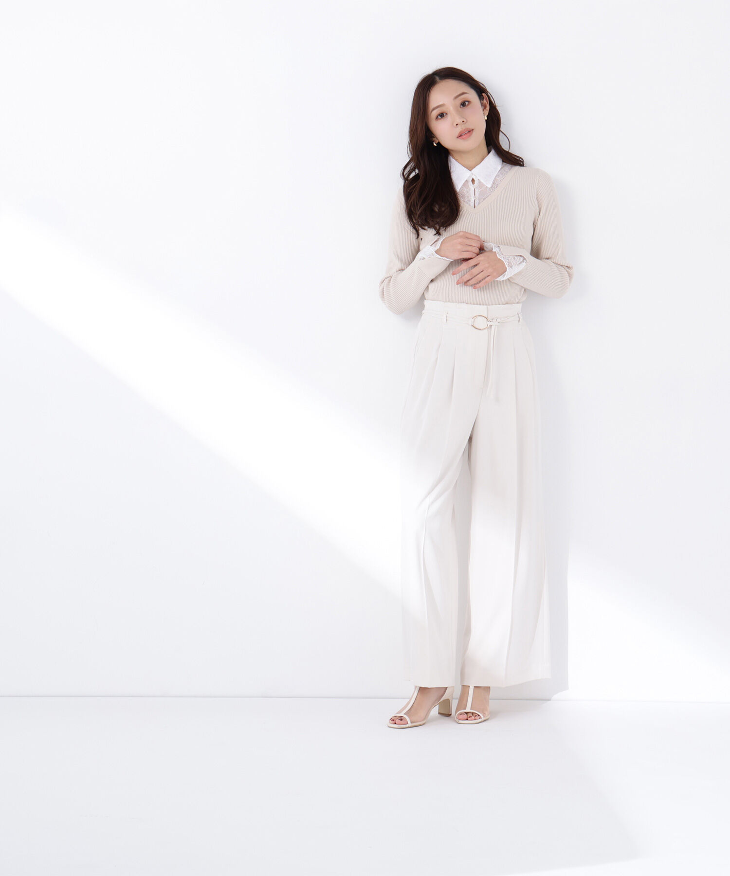  「レースカラードッキングニット」|ニット・セーター|