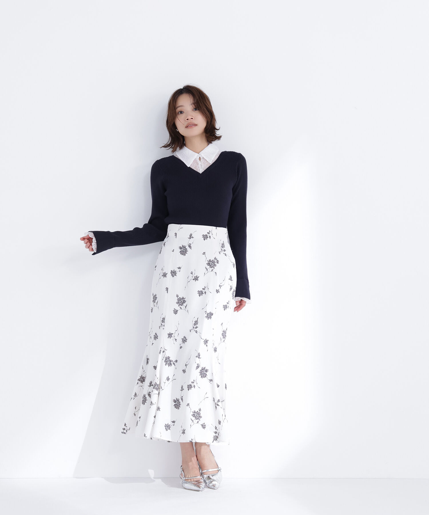  「レースカラードッキングニット」|ニット・セーター|