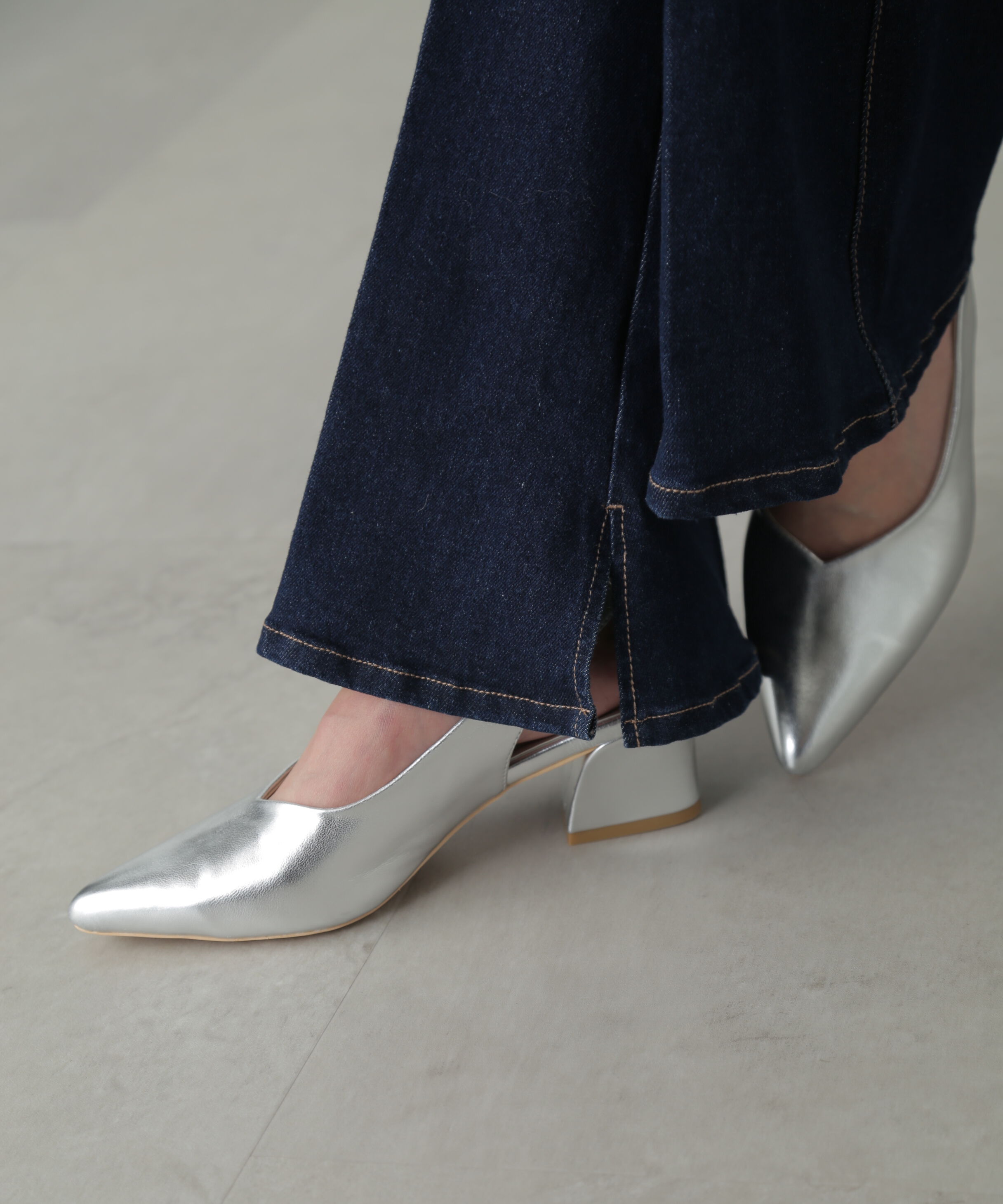  「[低身長サイズ/Sシリーズ]内スリットベルボトムデニムパンツ」|その他|