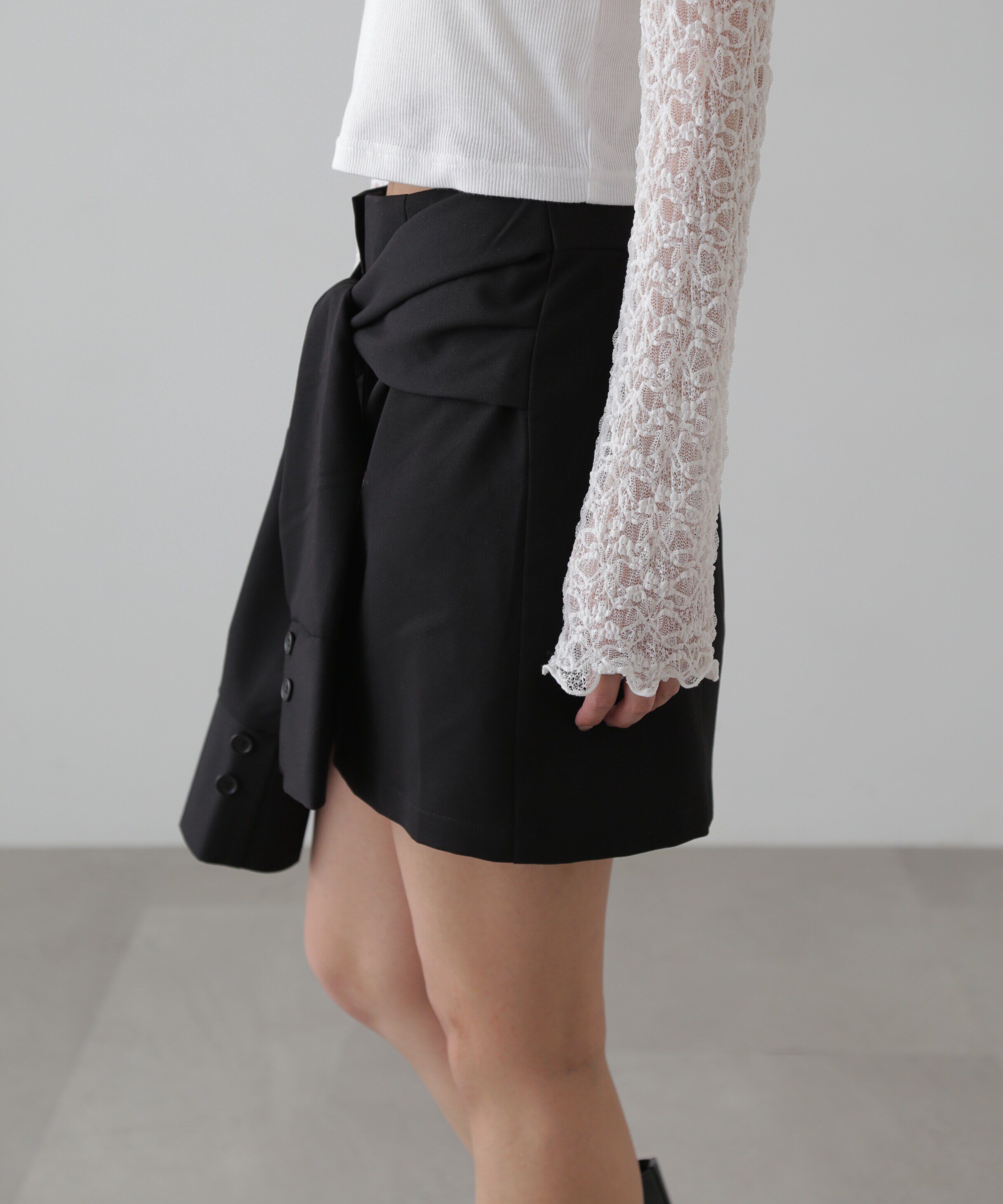  「シャツ巻き風ミニスカート」|スカート|