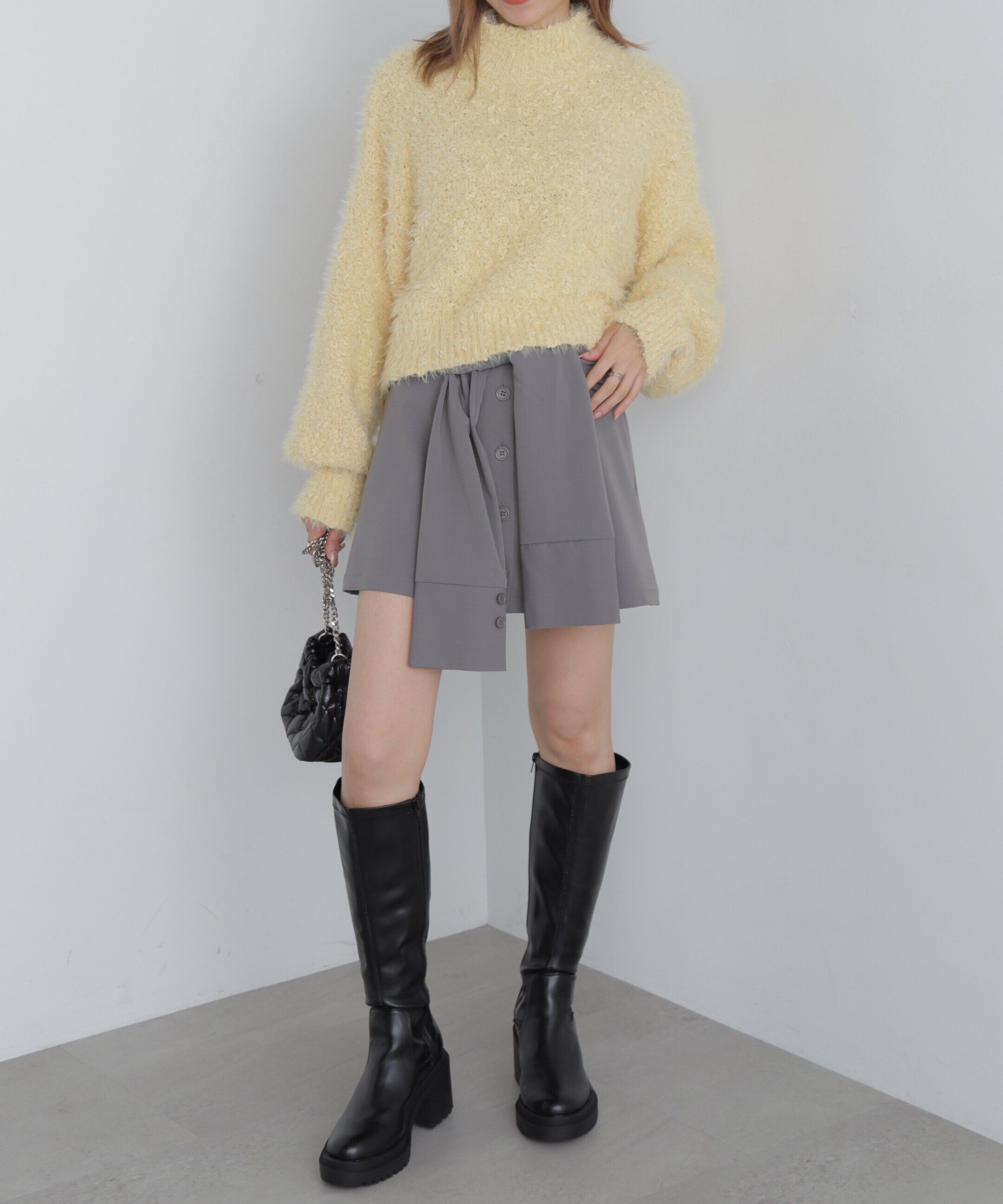  「シャツ巻き風ミニスカート」|スカート|