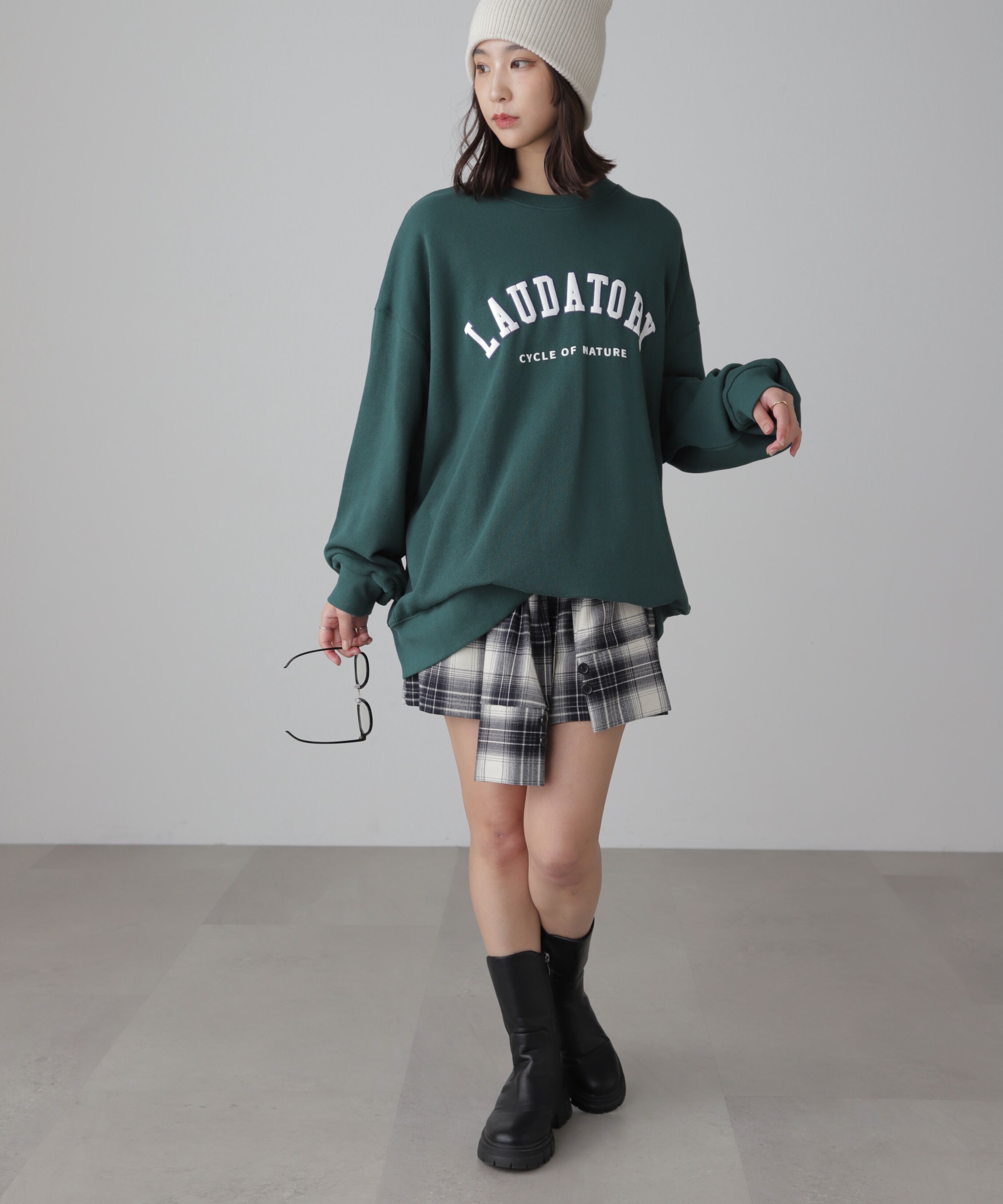  「シャツ巻き風ミニスカート」|スカート|