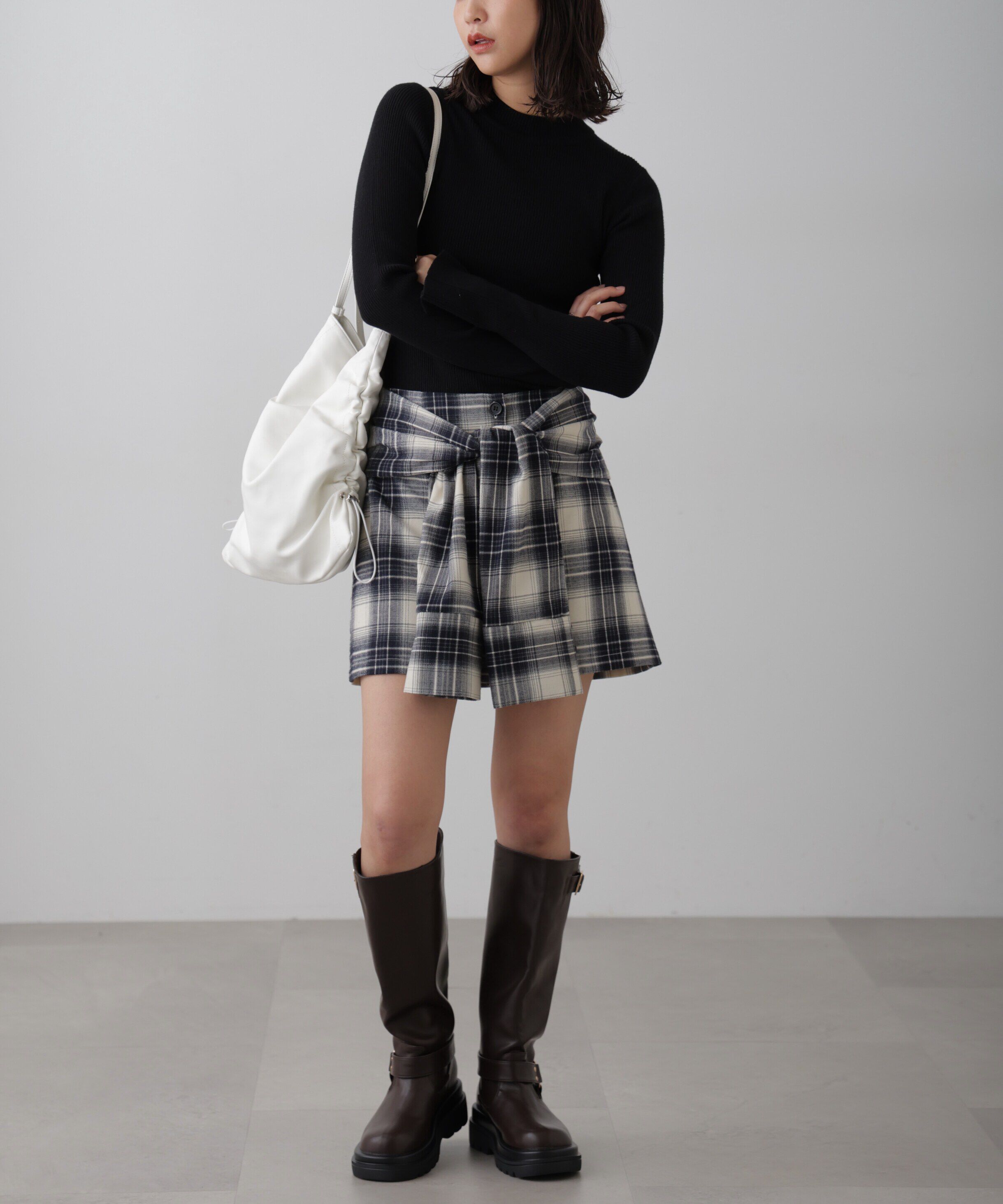  「シャツ巻き風ミニスカート」|スカート|