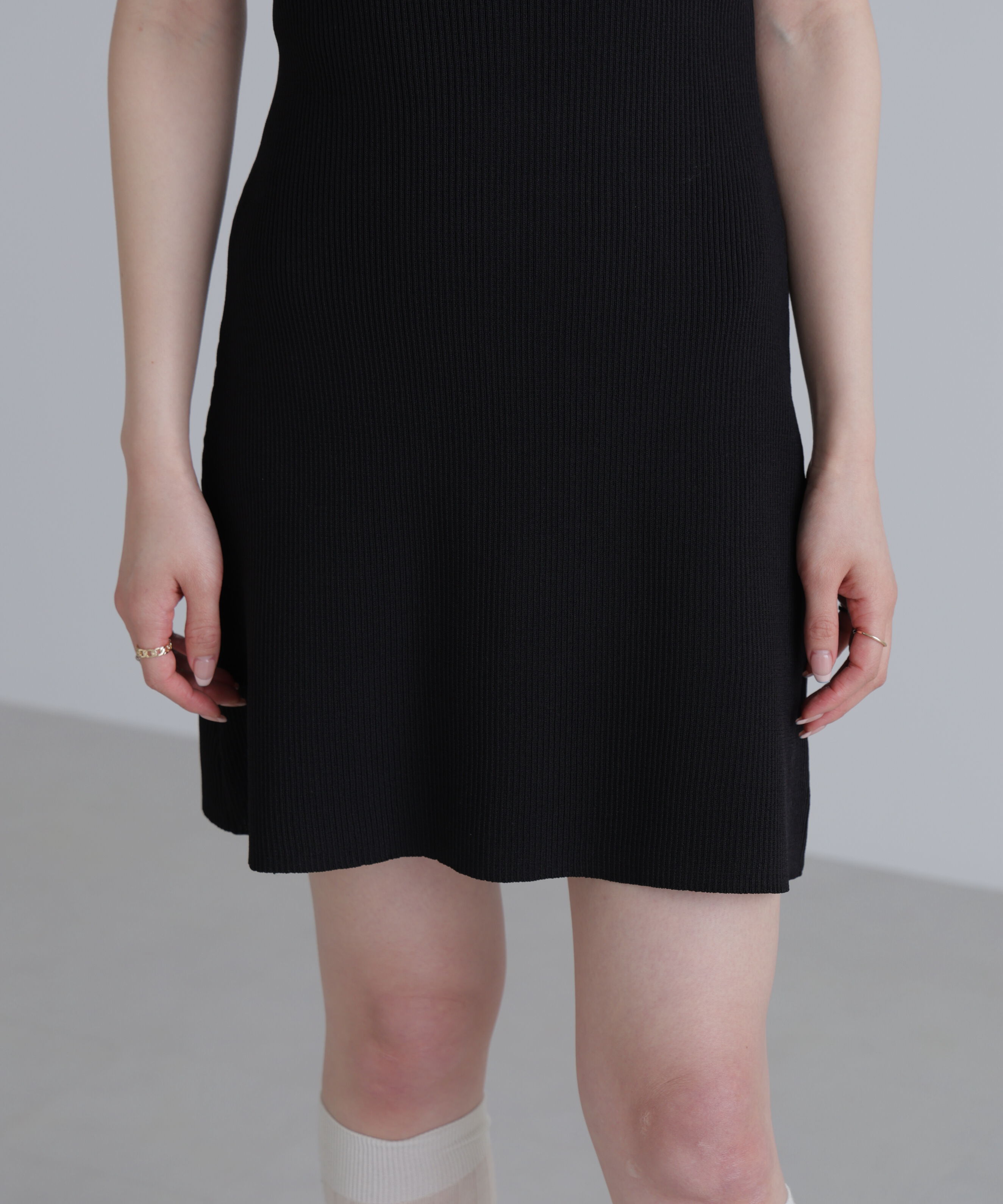  「配色ラインポロニットワンピース」|ワンピース|