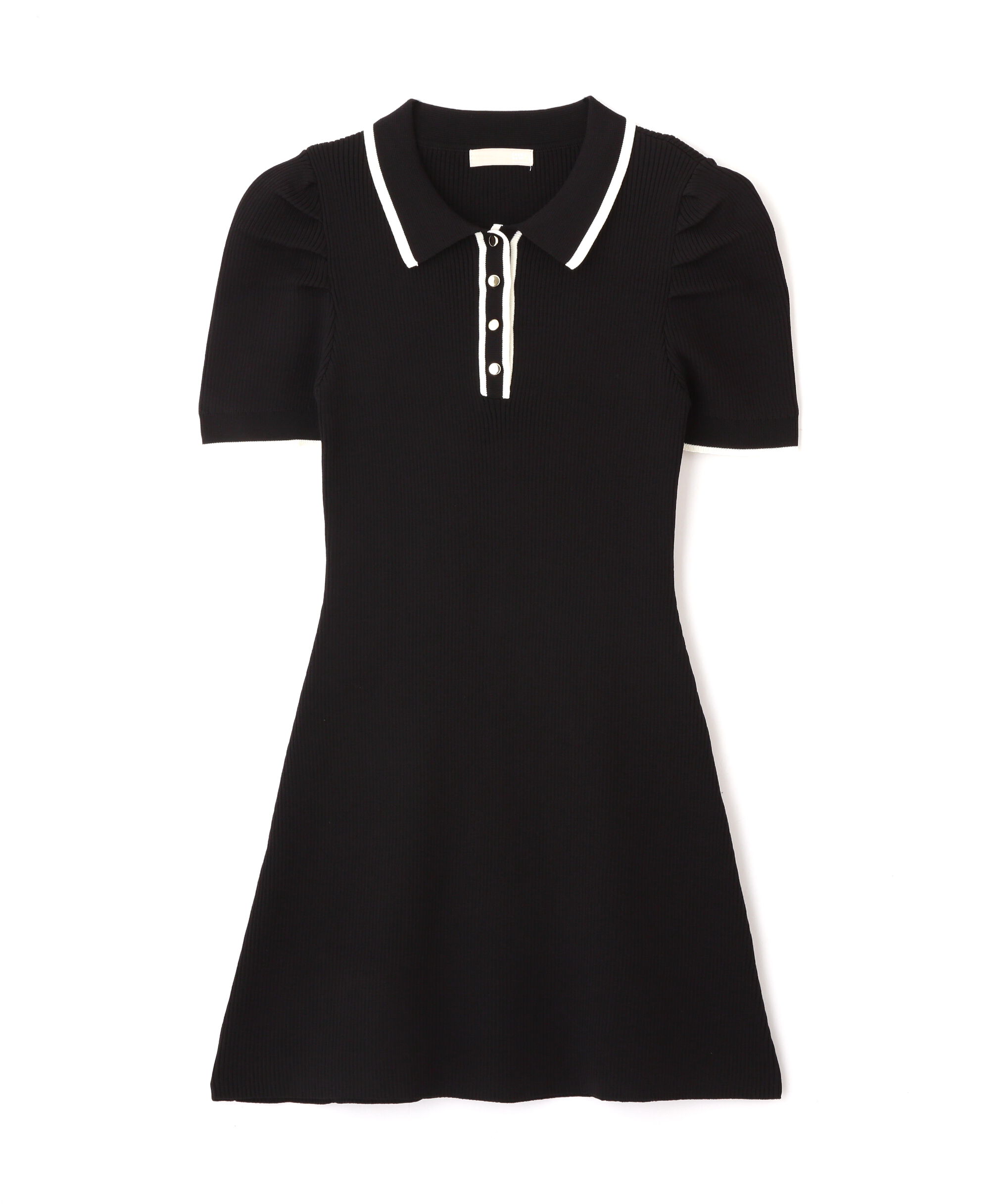  「配色ラインポロニットワンピース」|ワンピース|
