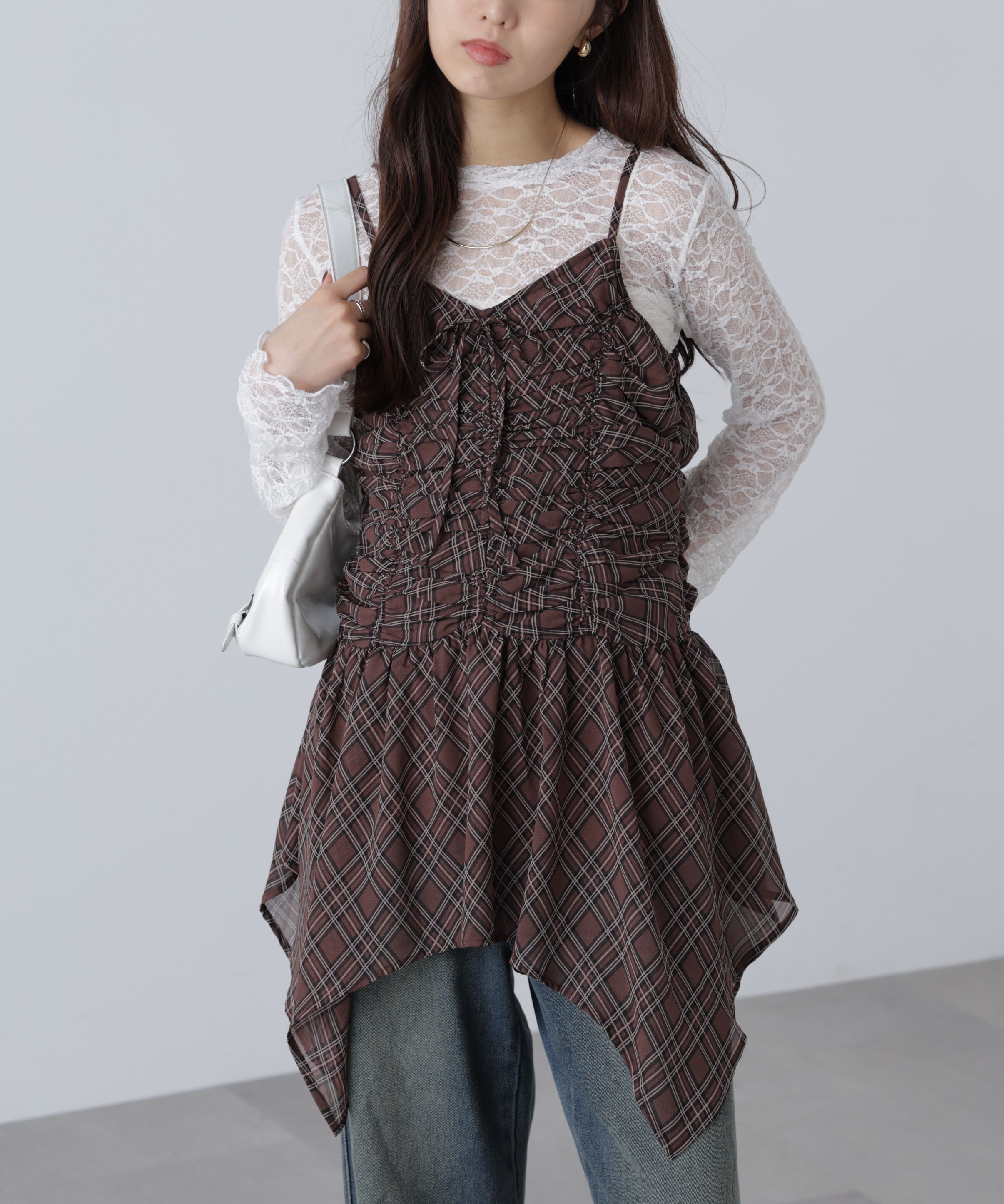  「ドロストイレヘムキャミミニワンピース」|ワンピース|ブラウンチェ 1