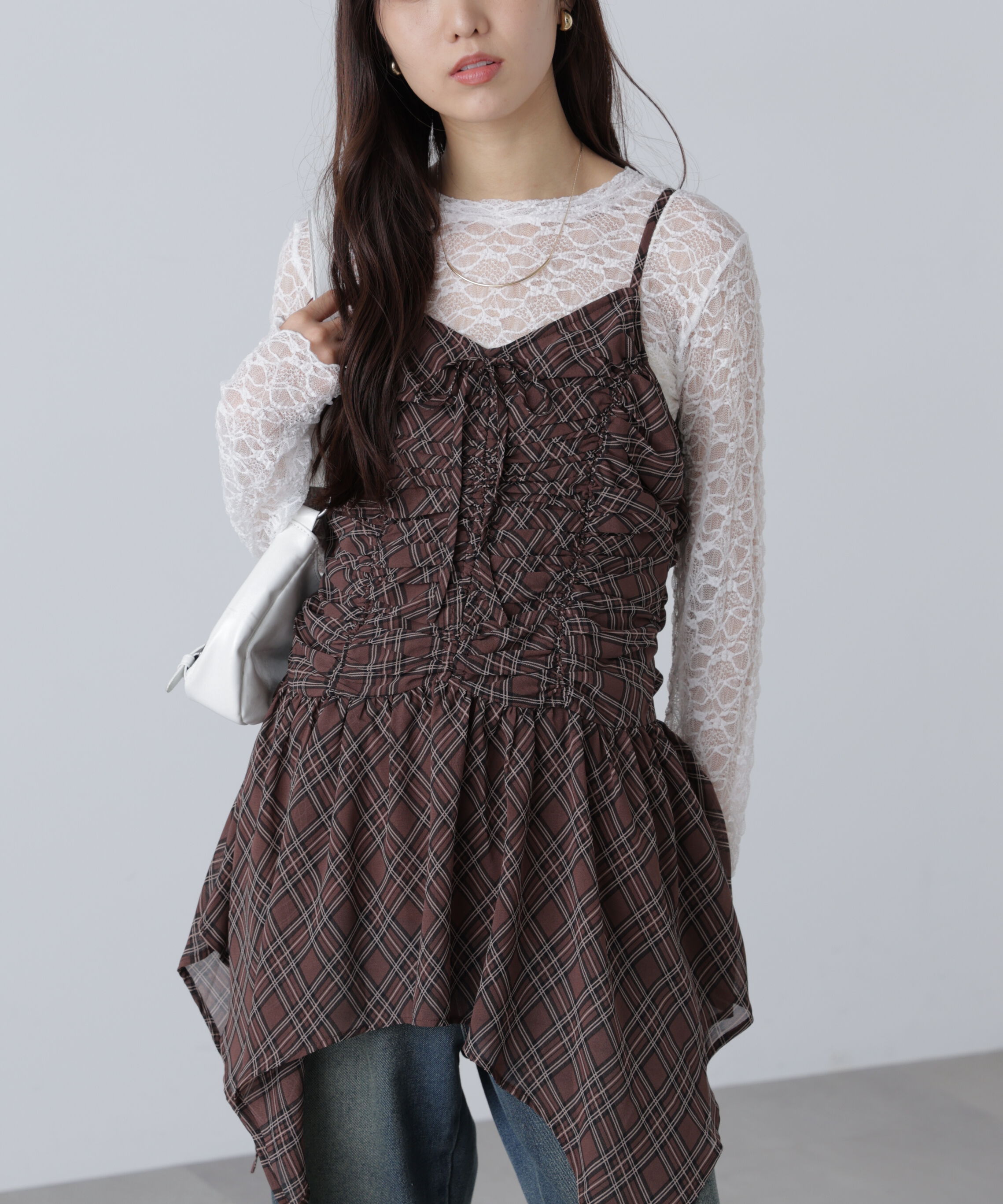  「ドロストイレヘムキャミミニワンピース」|ワンピース|