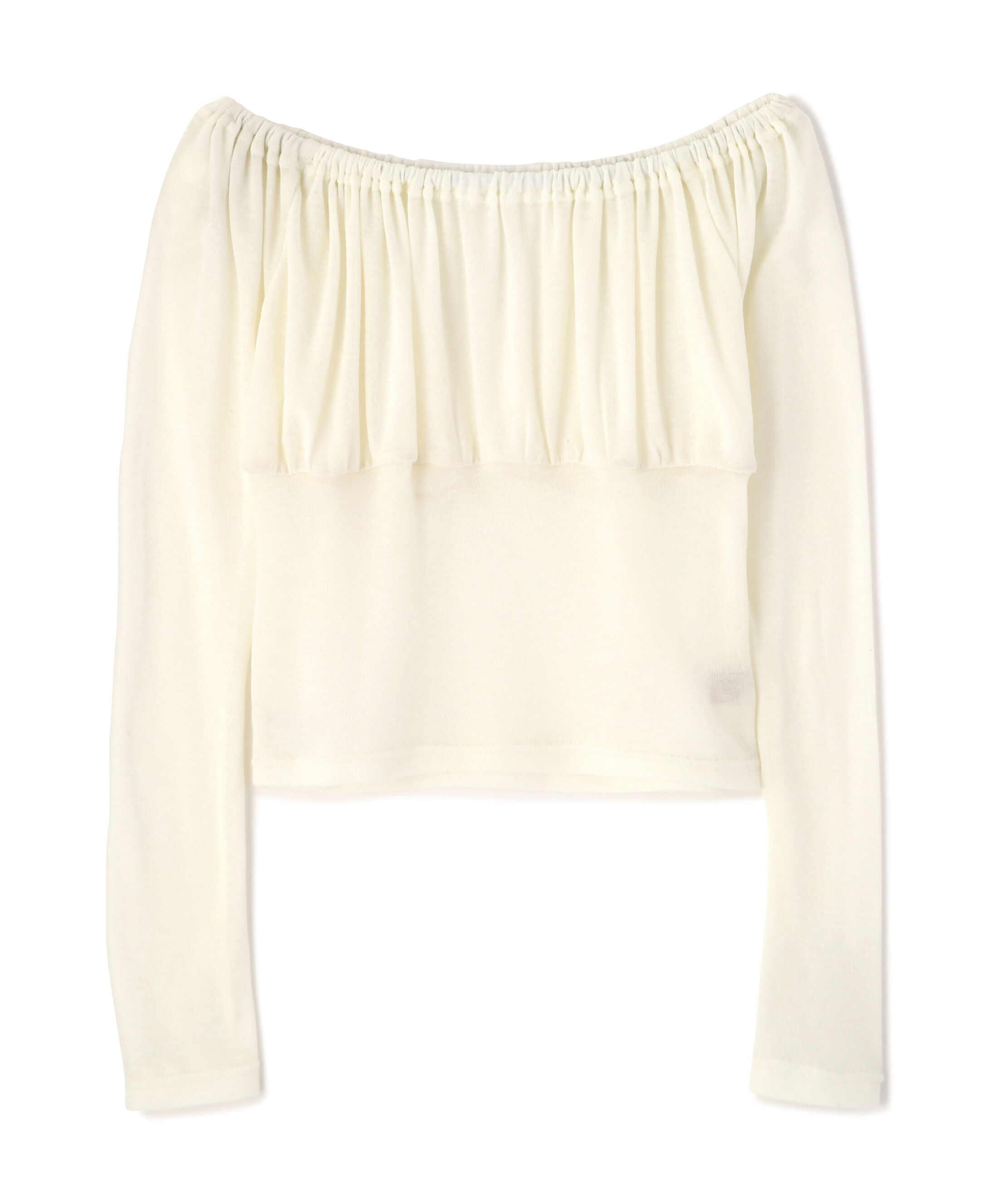  「オフショルシアーギャザーカットソー」|Tシャツ・カットソー|