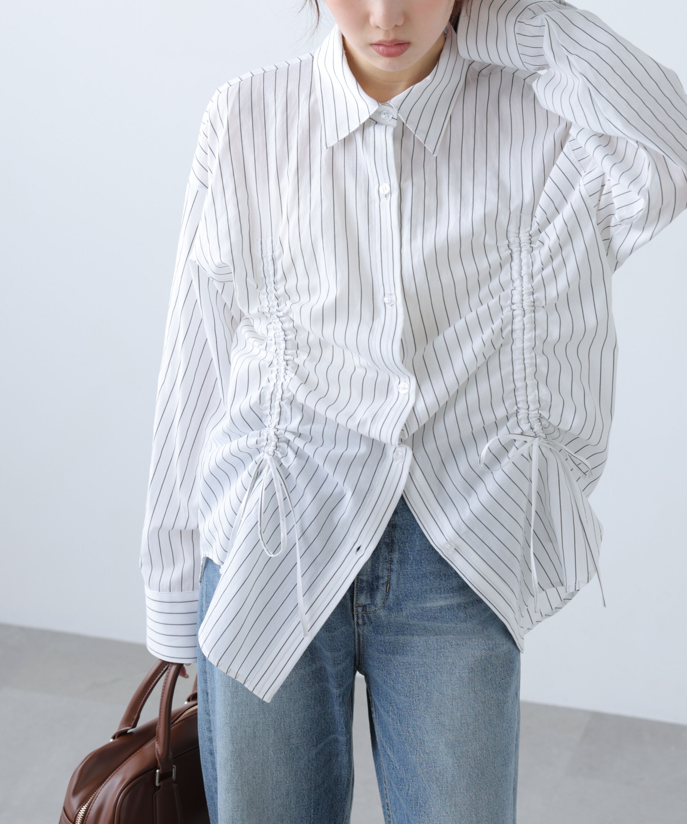  「フロントドロストオーバーサイズシャツ」|シャツ・ブラウス|