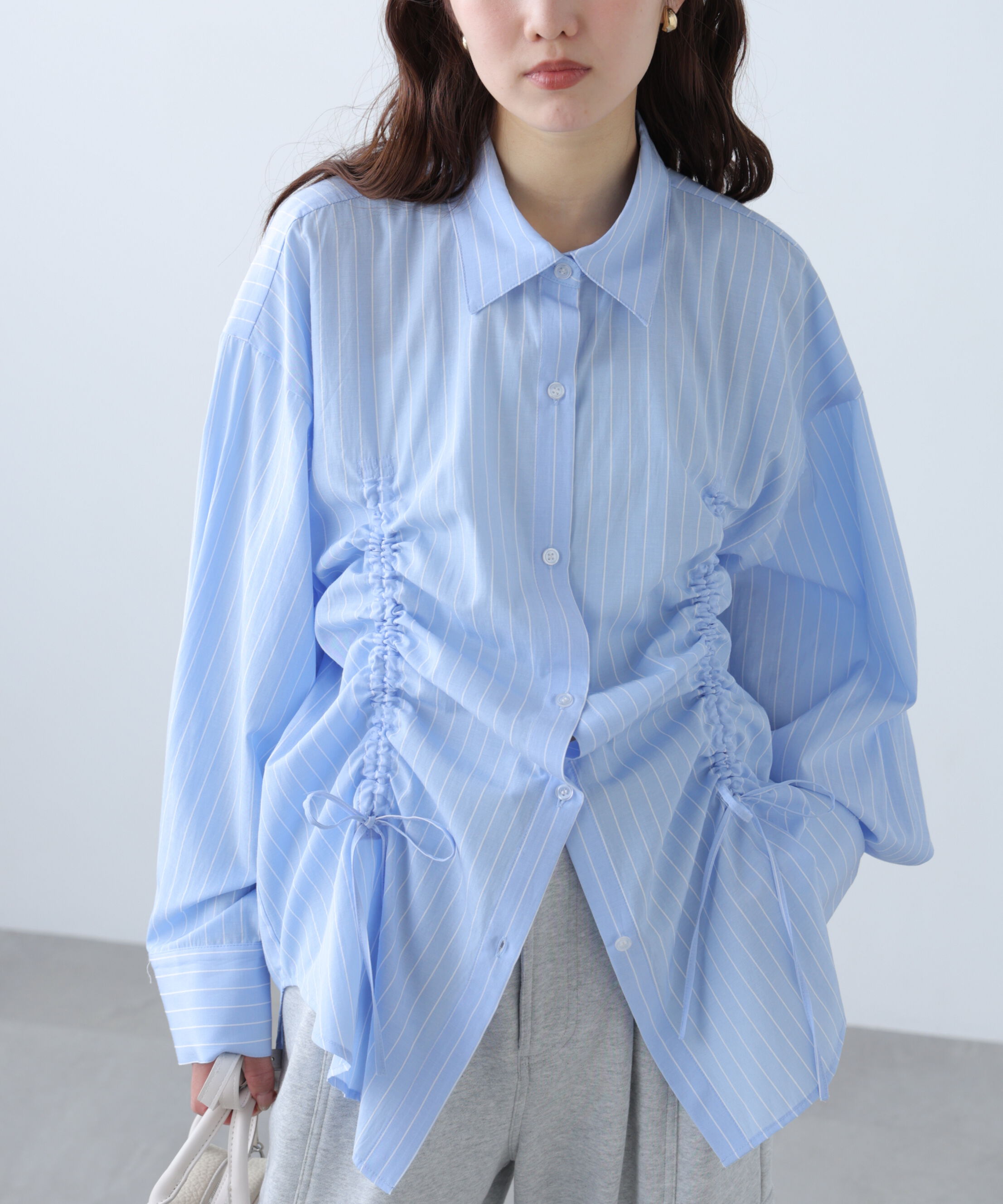  「フロントドロストオーバーサイズシャツ」|シャツ・ブラウス|サックスベー 1