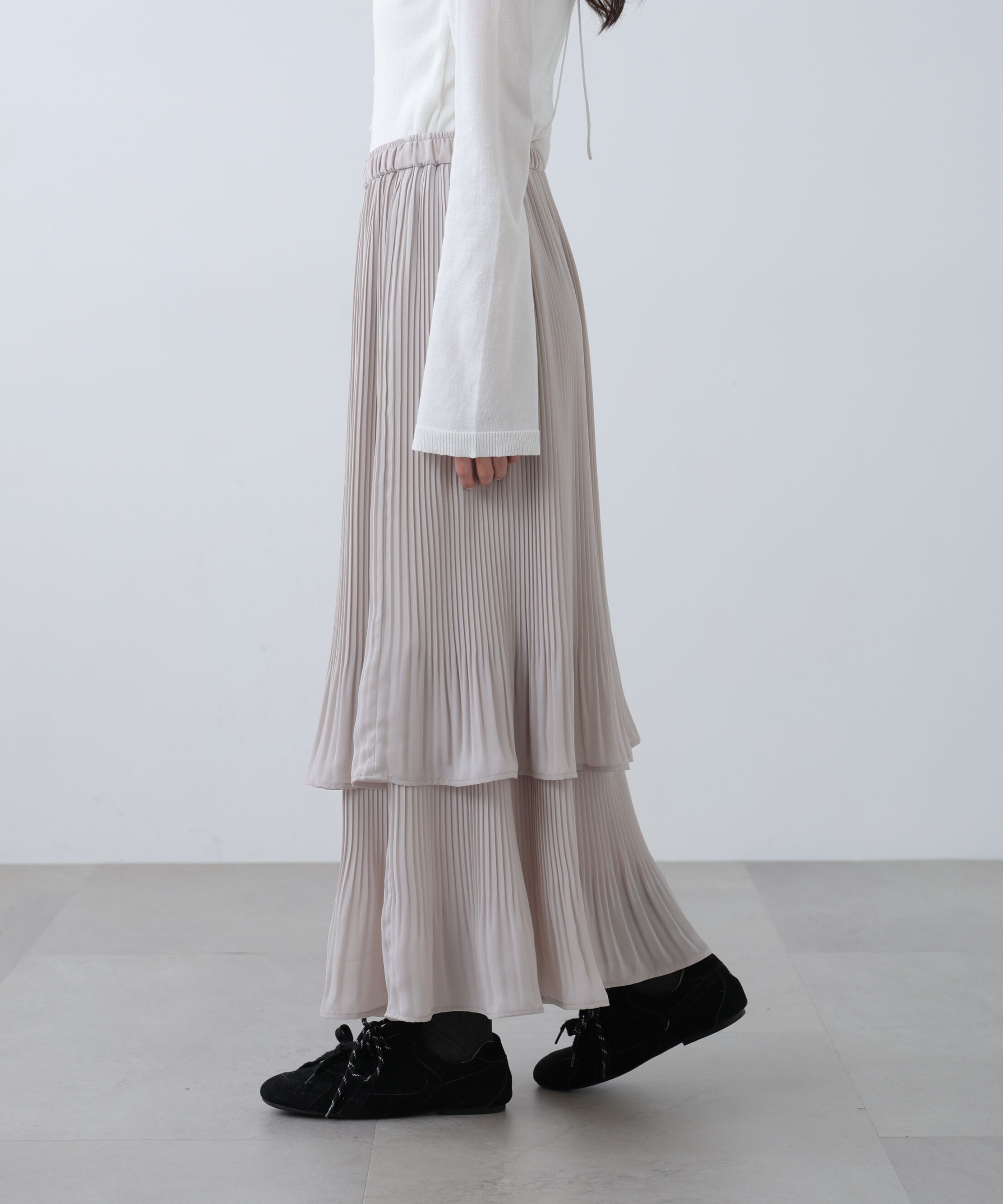  「消しプリーツティアードスカート」|スカート|