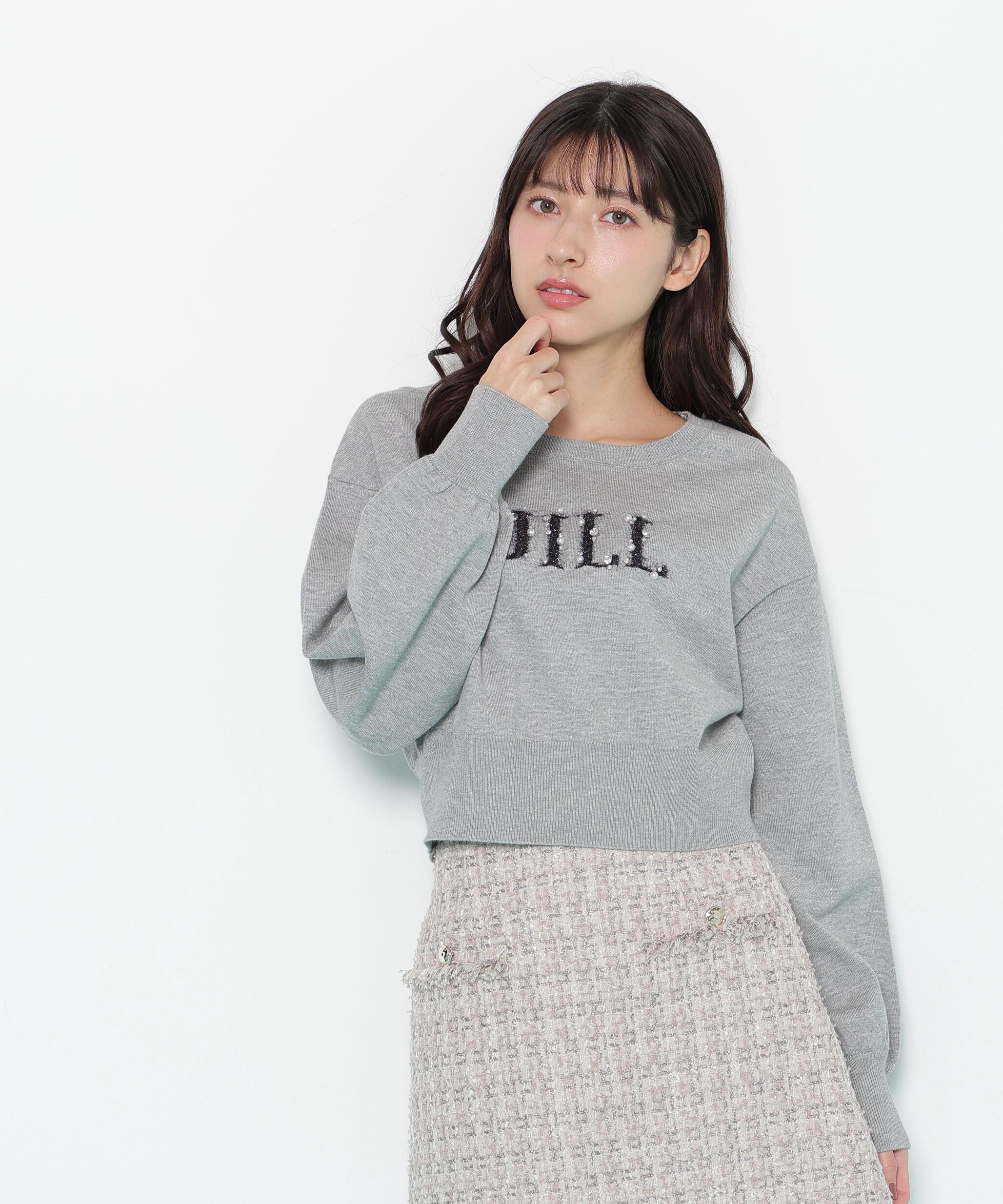  「ファンシーヤーンビジューロゴニット」|ニット・セーター|