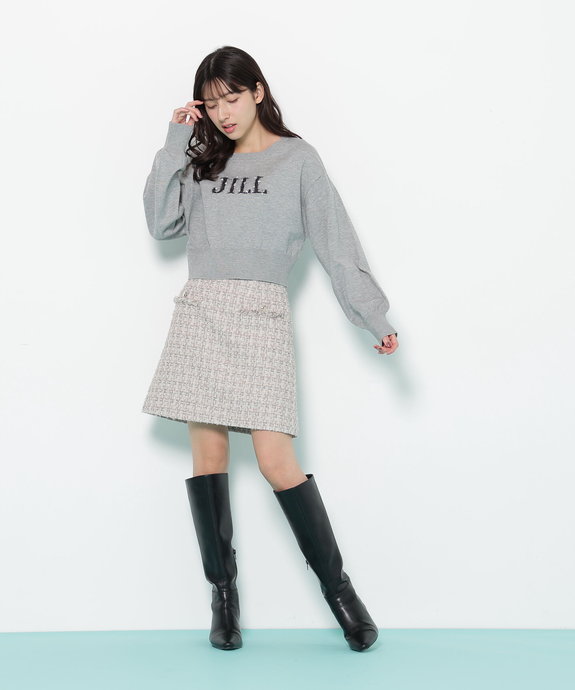  「ファンシーヤーンビジューロゴニット」|ニット・セーター|