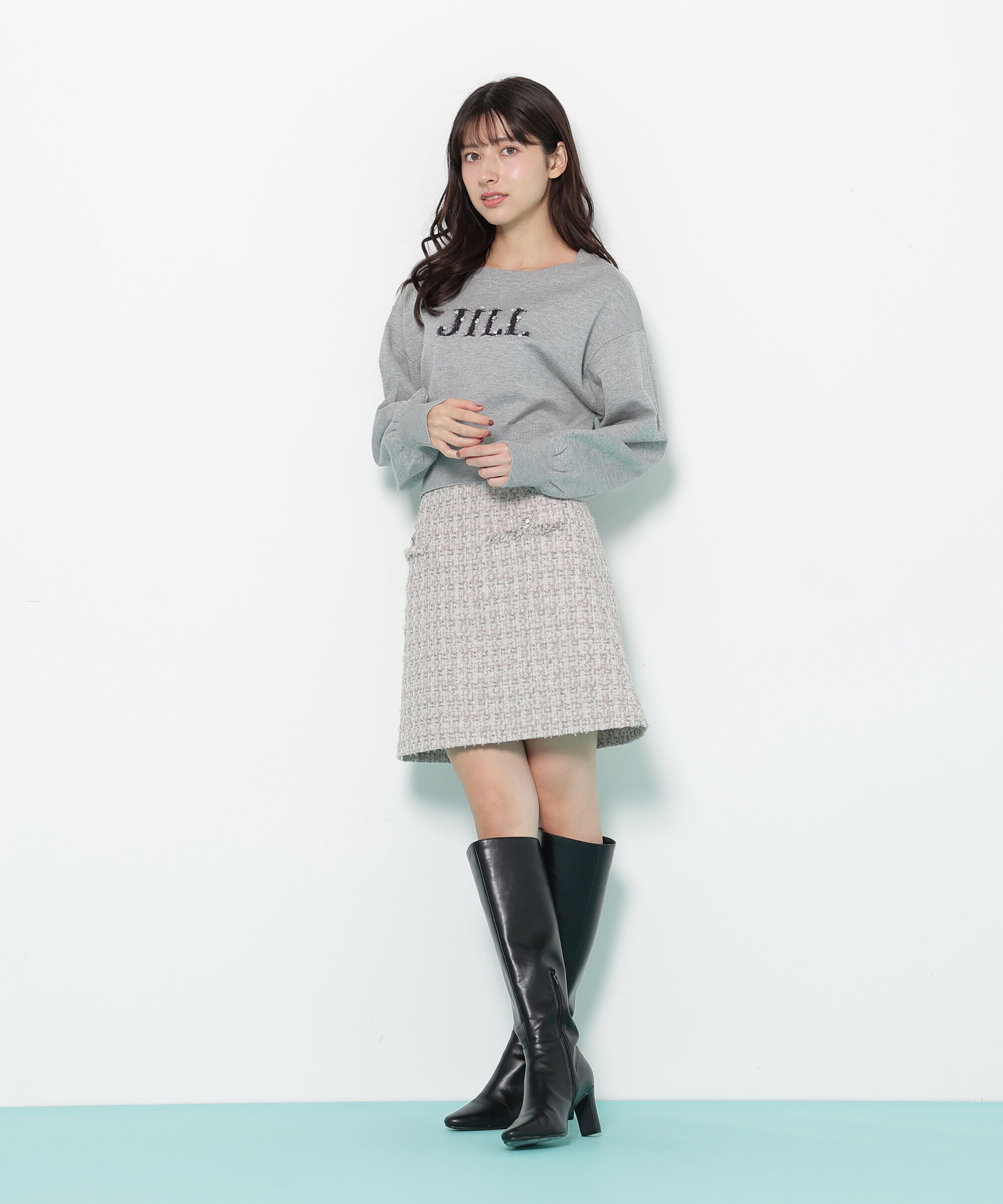  「ファンシーヤーンビジューロゴニット」|ニット・セーター|