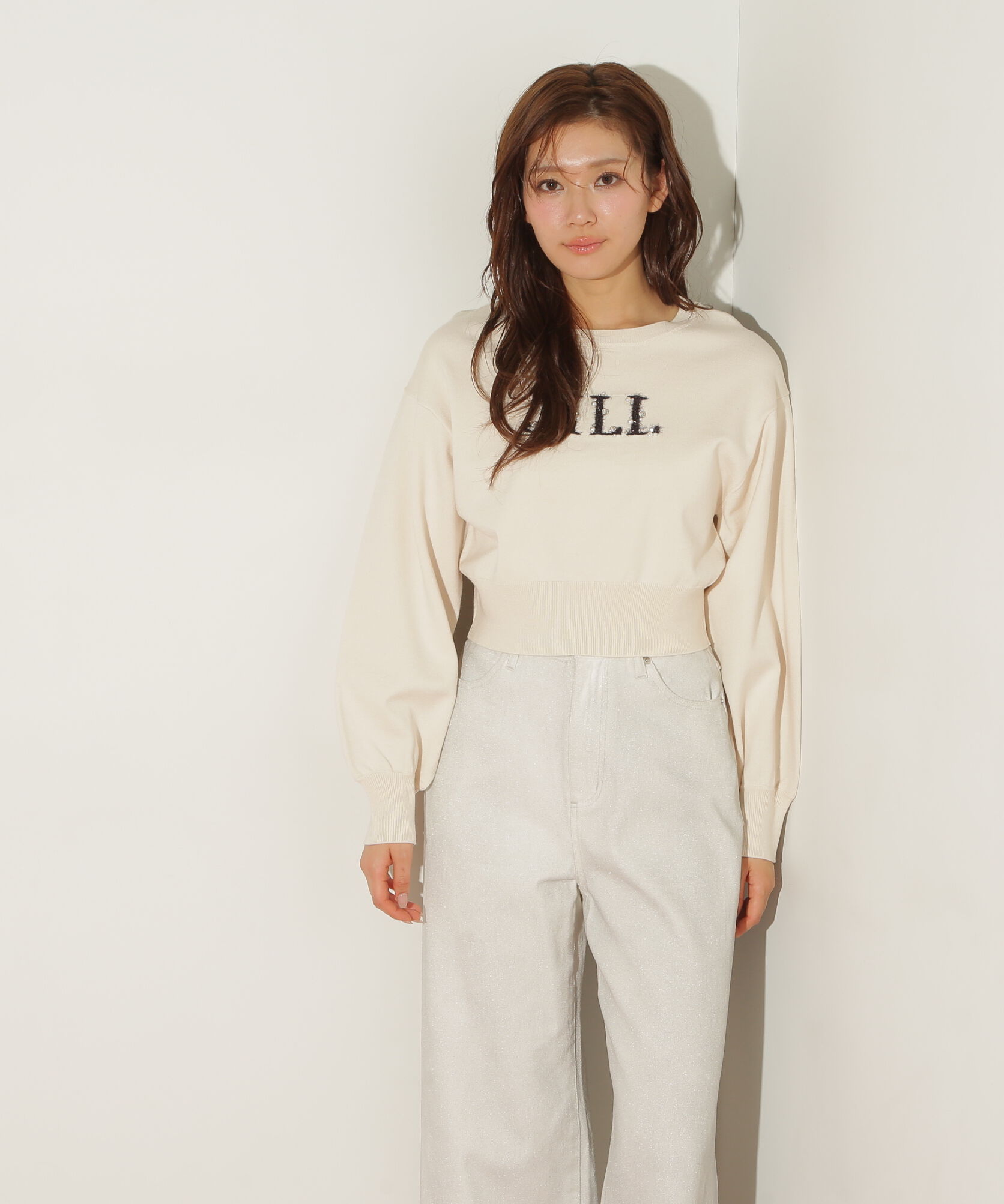  「ファンシーヤーンビジューロゴニット」|ニット・セーター|