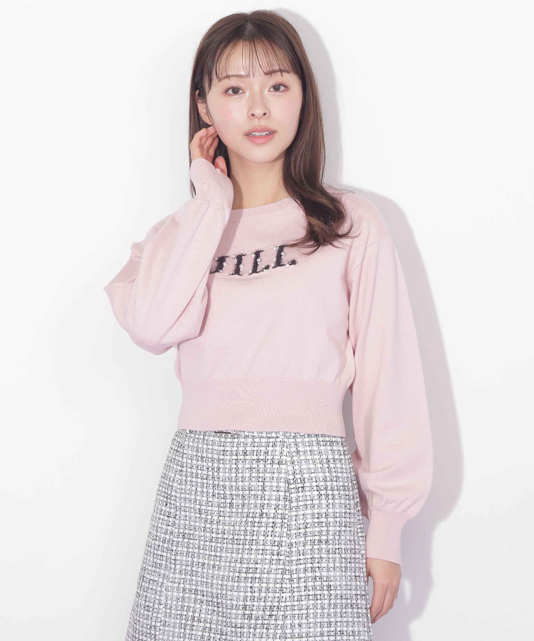  「ファンシーヤーンビジューロゴニット」|ニット・セーター|