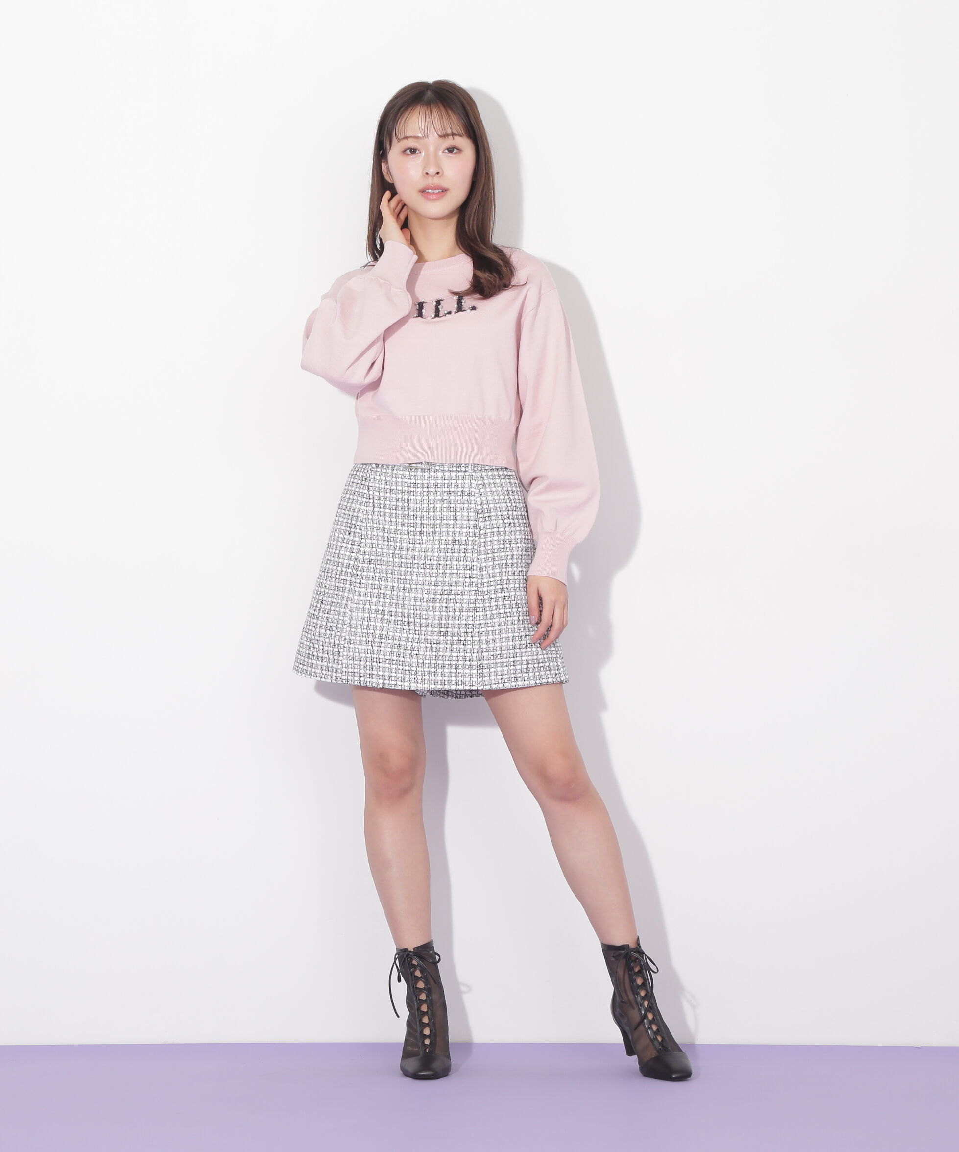  「ファンシーヤーンビジューロゴニット」|ニット・セーター|