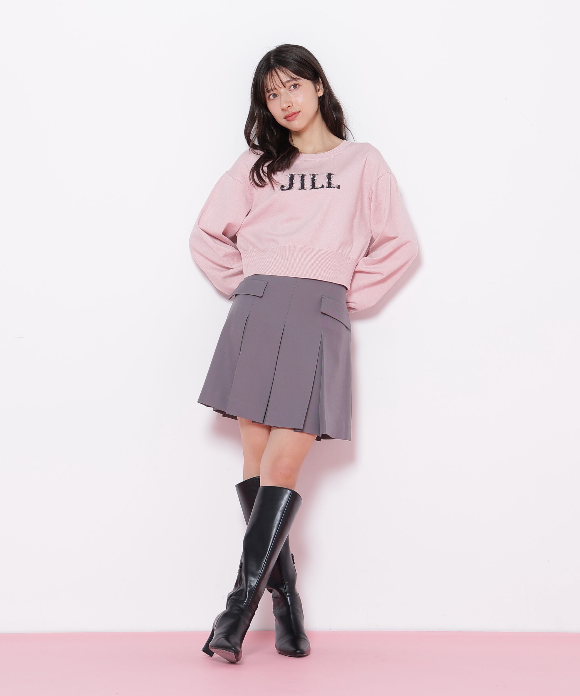  「ファンシーヤーンビジューロゴニット」|ニット・セーター|