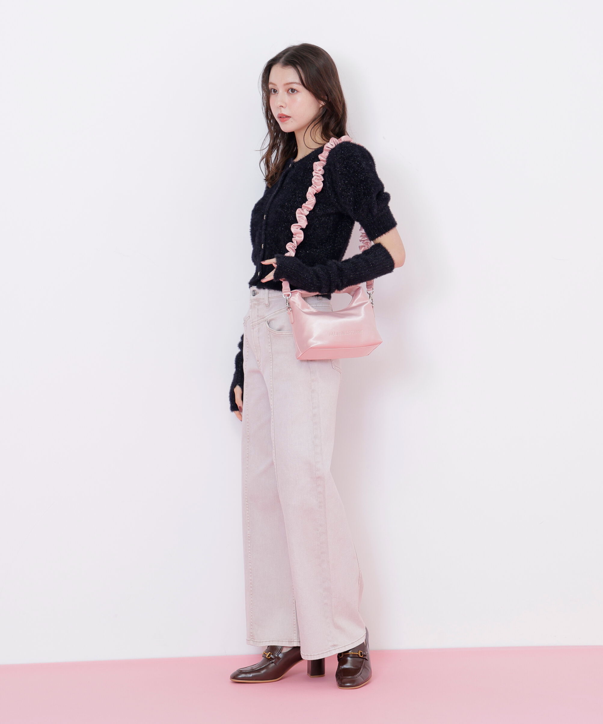  「リボンハンドルサテンバッグ」|その他|