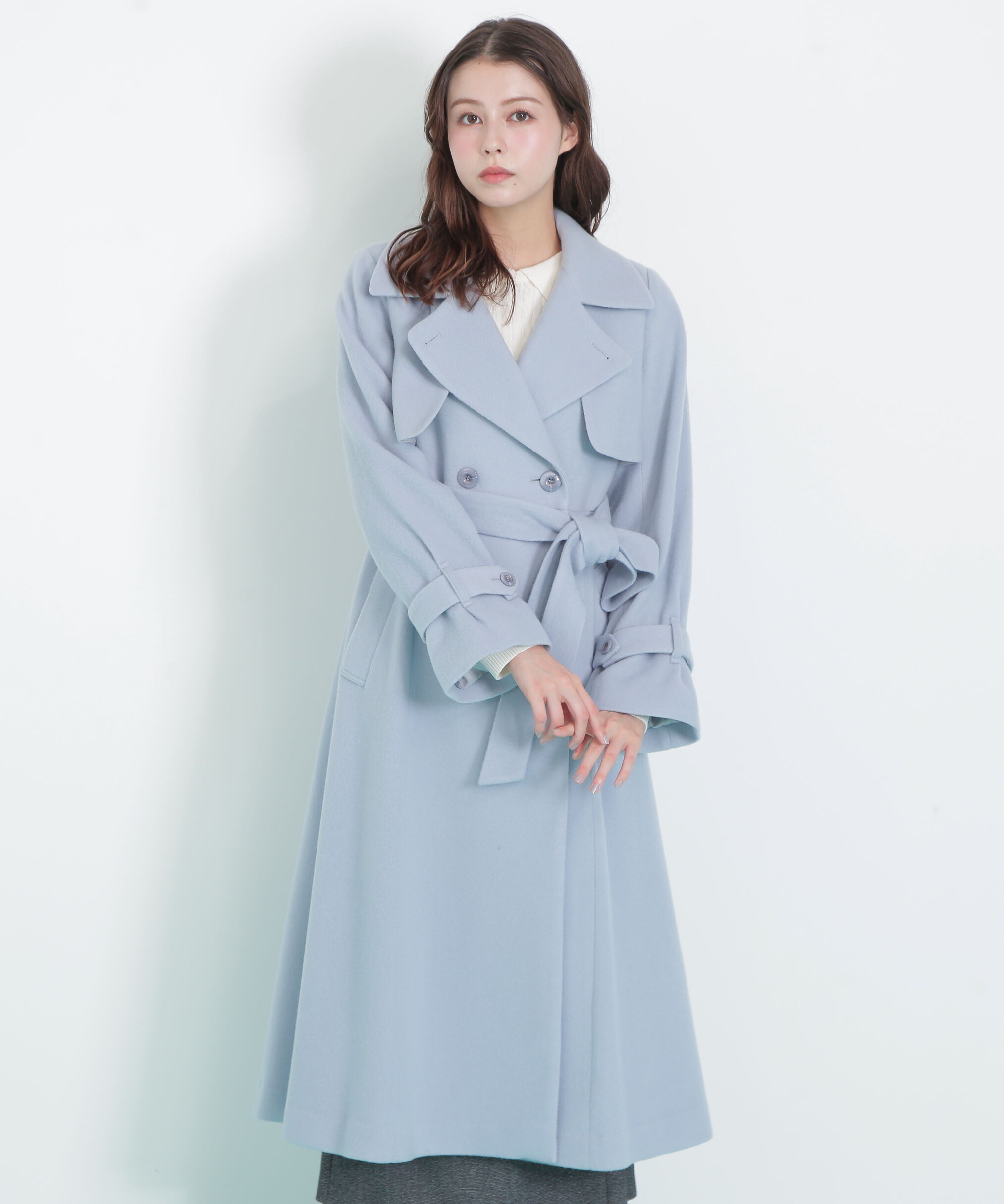  「ウールレディトレンチコート」|その他|ブルー