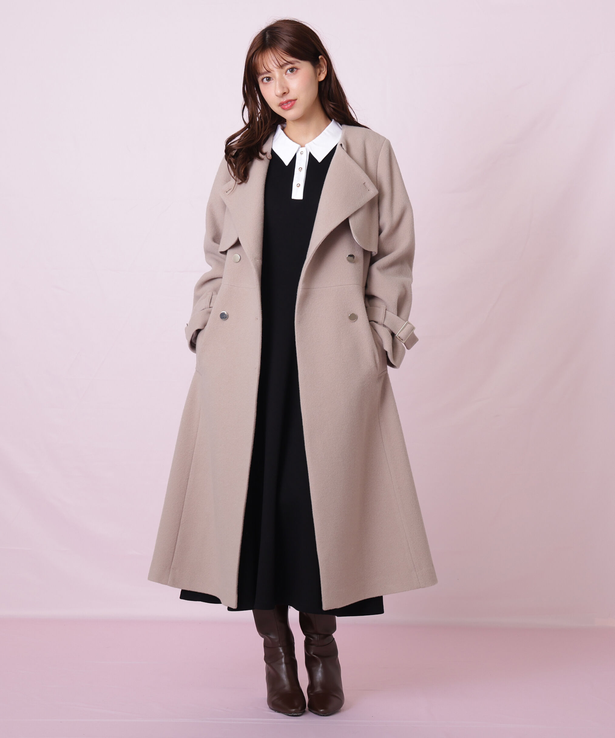  「ノーカラードレストレンチコート」|その他|