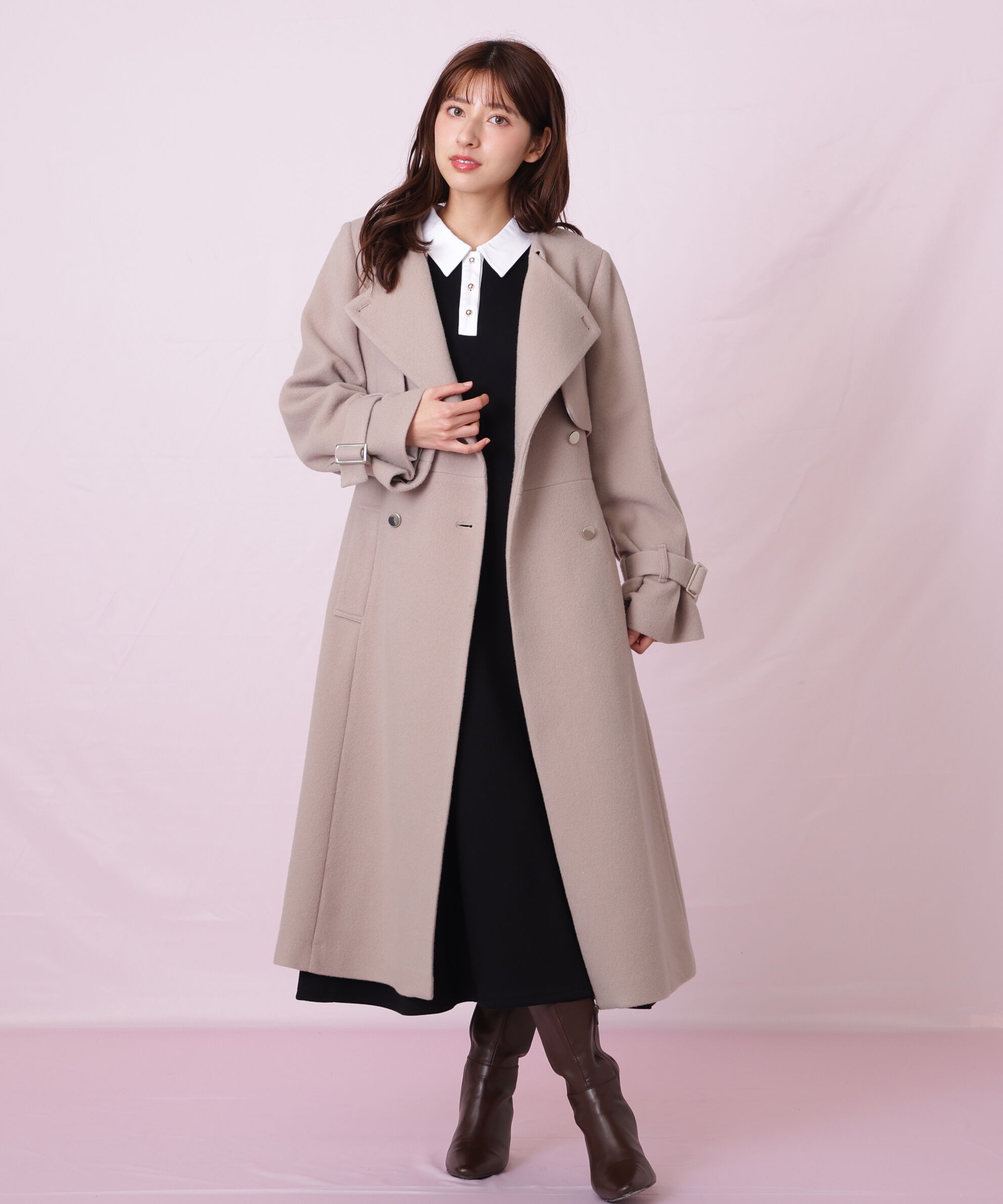  「ノーカラードレストレンチコート」|その他|