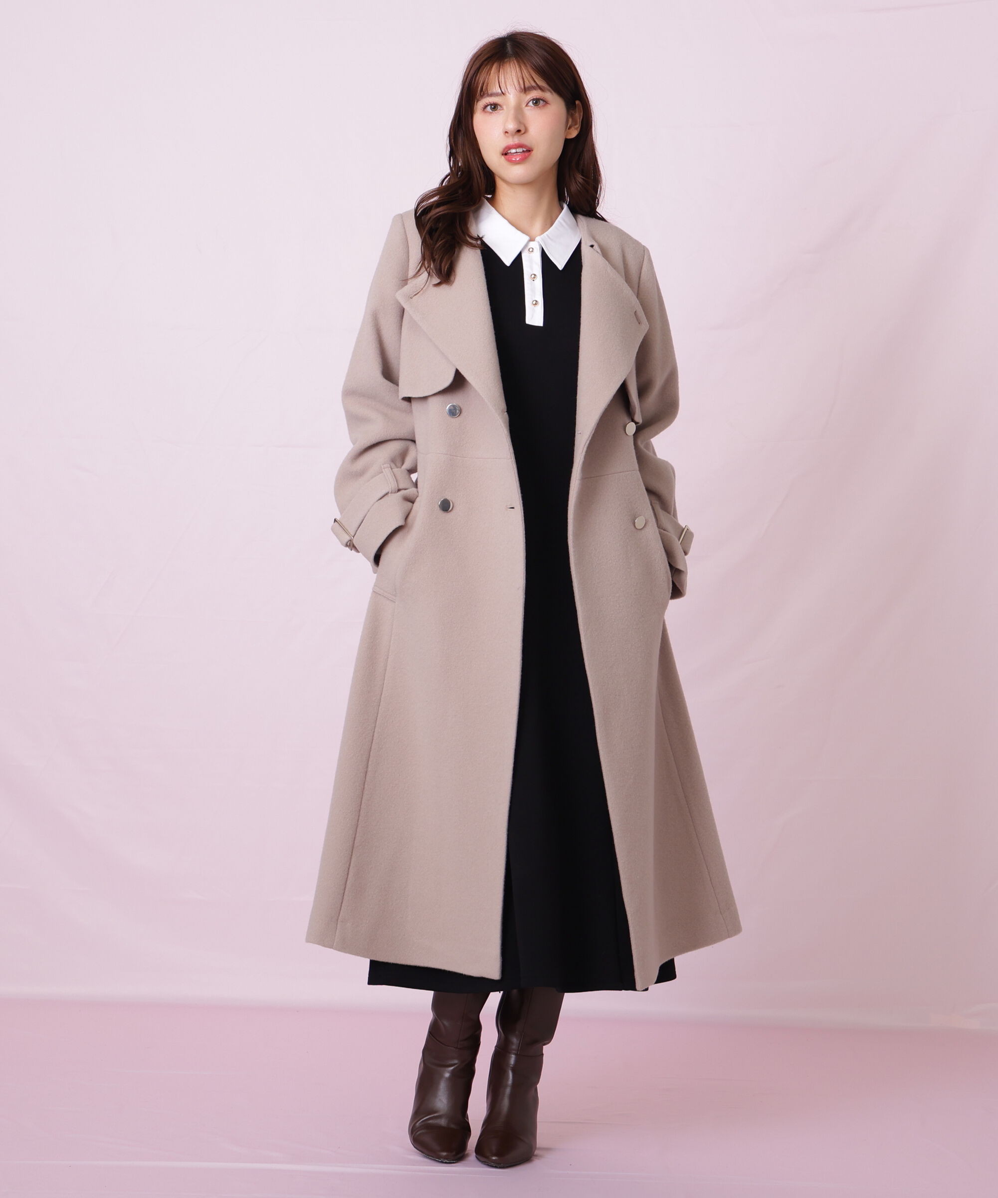  「ノーカラードレストレンチコート」|その他|