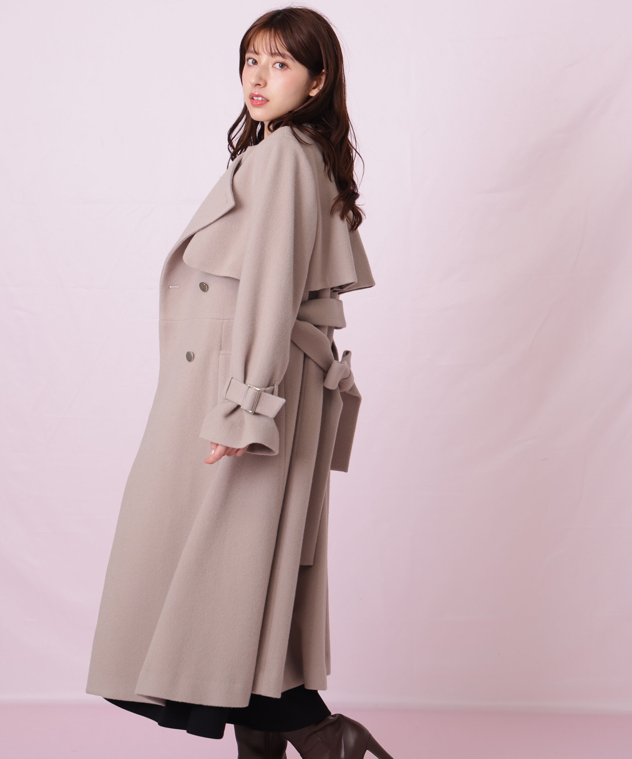  「ノーカラードレストレンチコート」|その他|