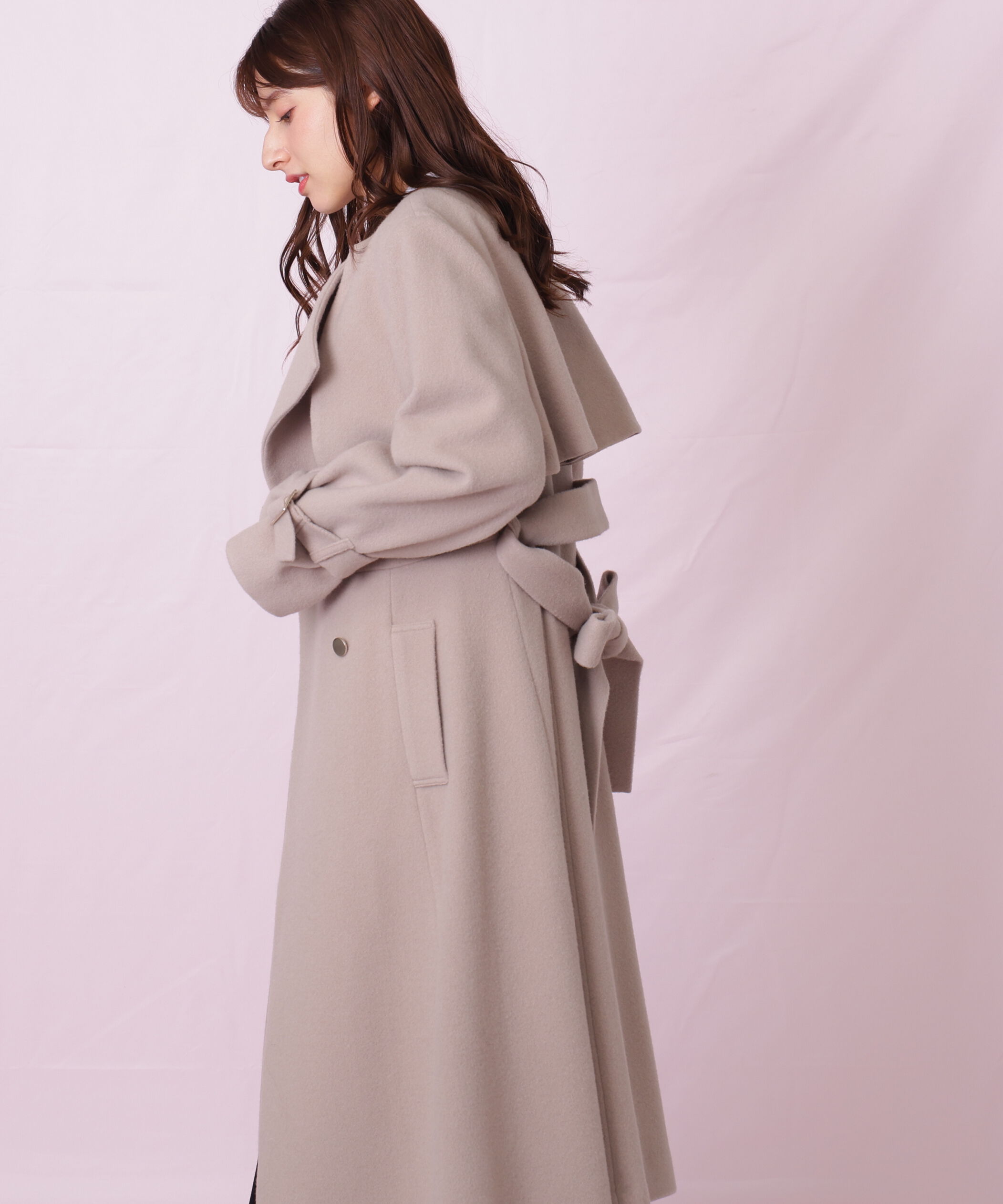  「ノーカラードレストレンチコート」|その他|