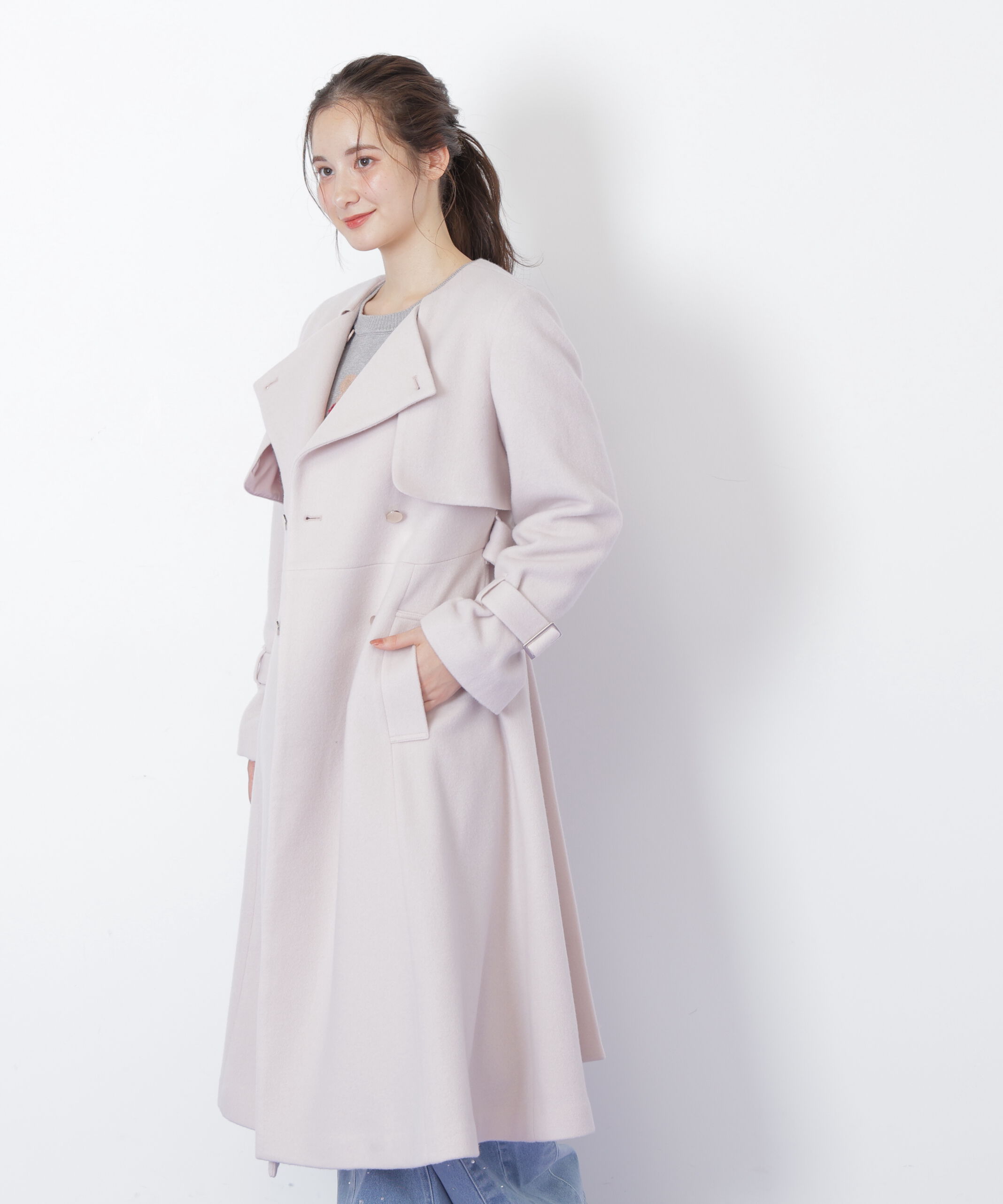  「ノーカラードレストレンチコート」|その他|