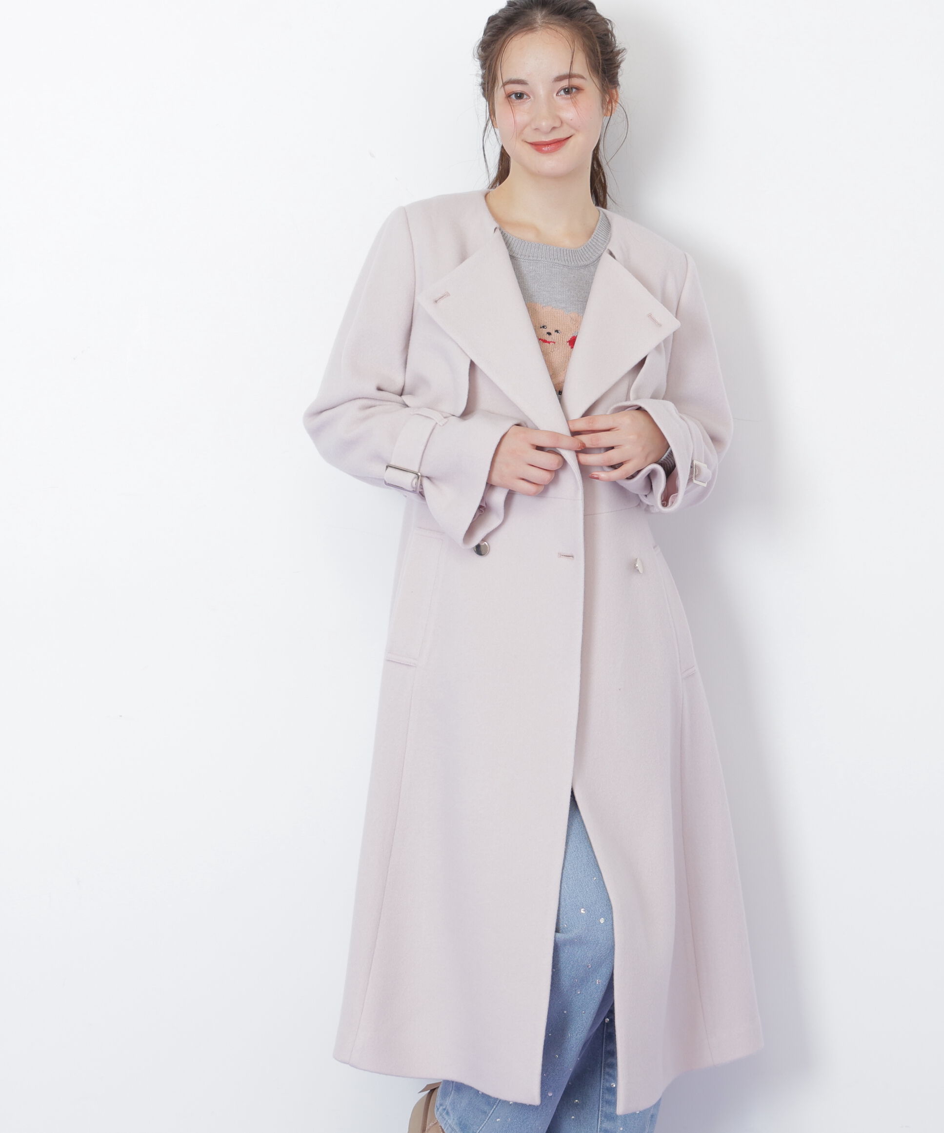  「ノーカラードレストレンチコート」|その他|