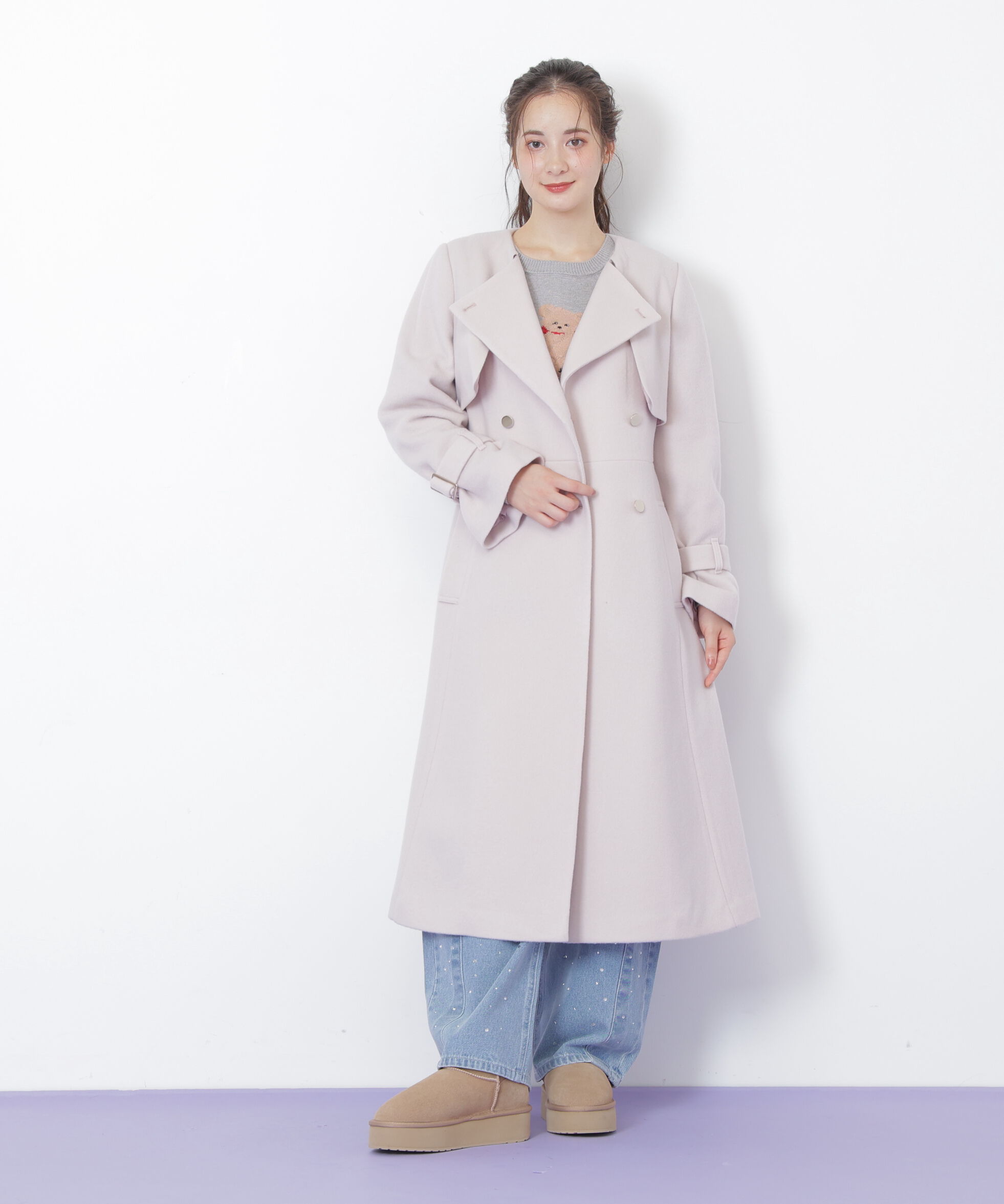  「ノーカラードレストレンチコート」|その他|