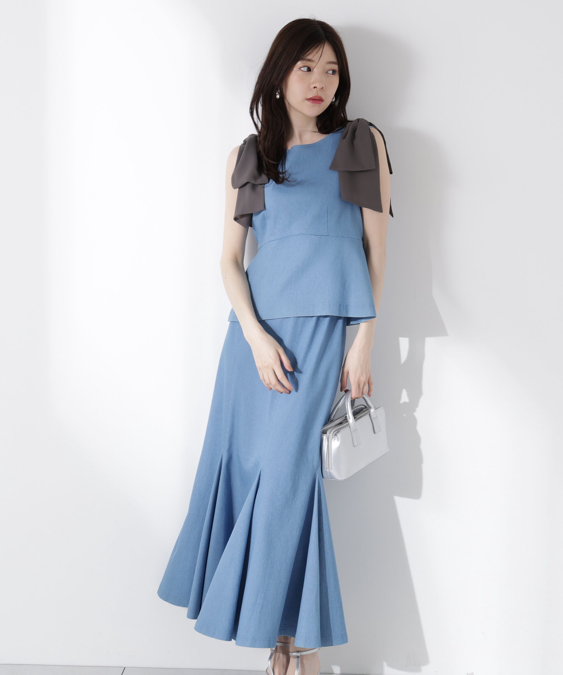 PROPORTION BODY DRESSING「リボン付きマーメイドセットアップ」|ワンピース|ライトブルー