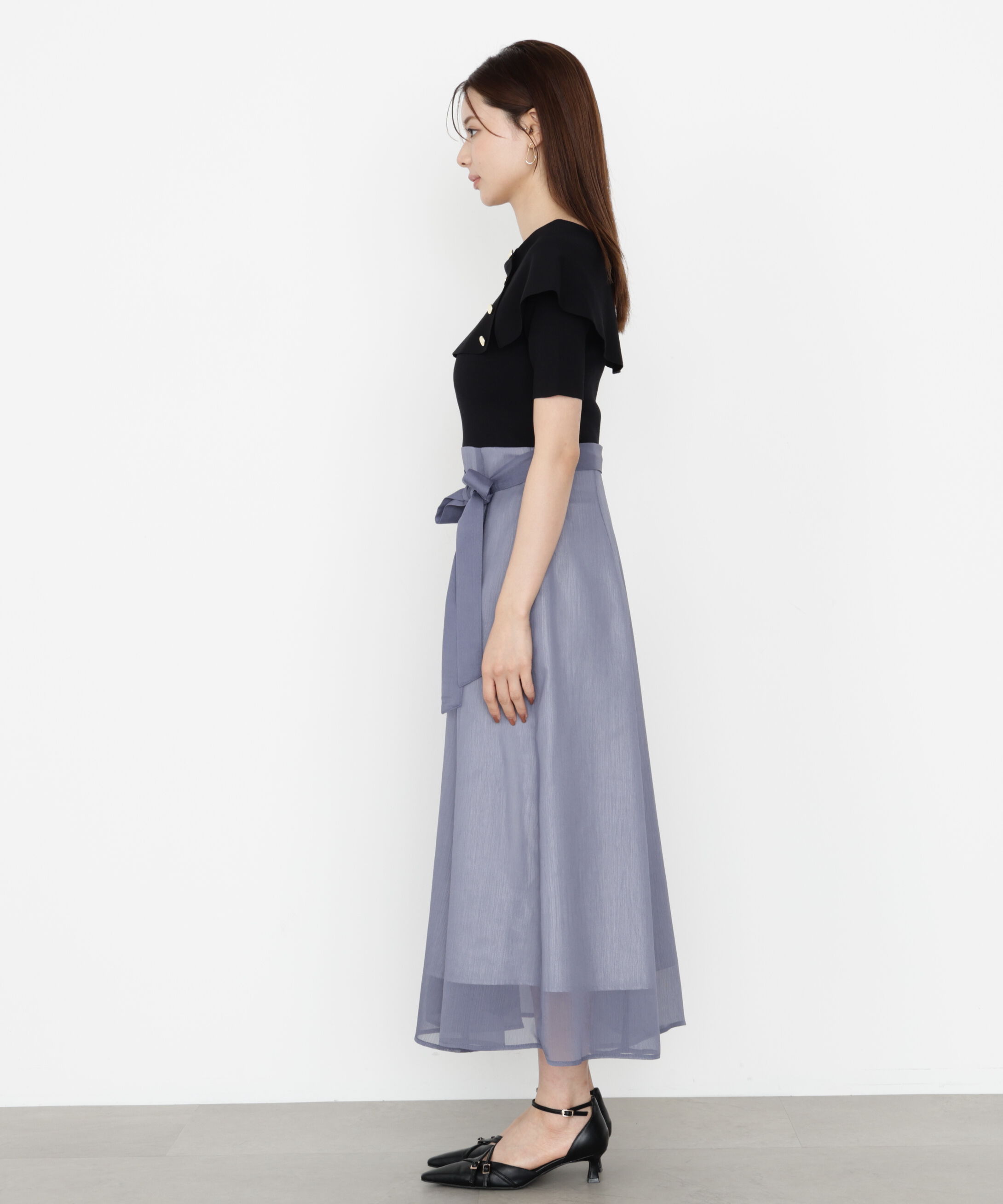 PROPORTION BODY DRESSING「ケープ風ニットドッキングワンピース 25AW」|ワンピース|