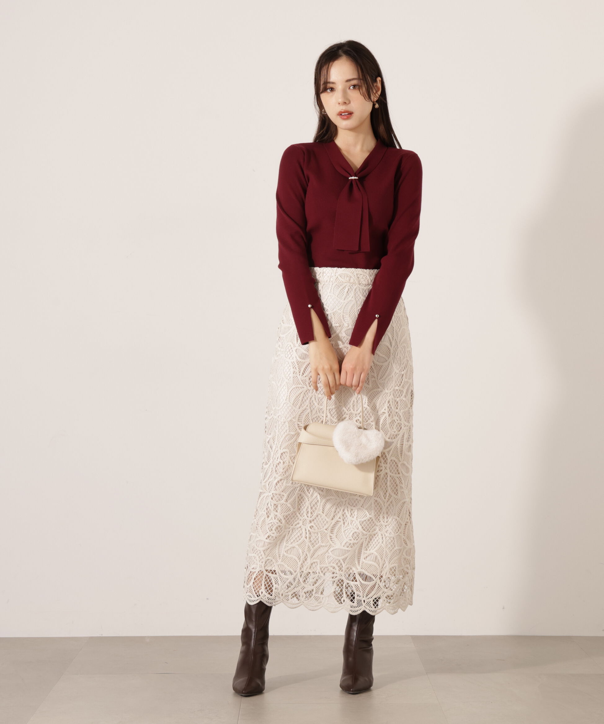 PROPORTION BODY DRESSING「ケミカルレースナロースカート 25AW」|スカート|