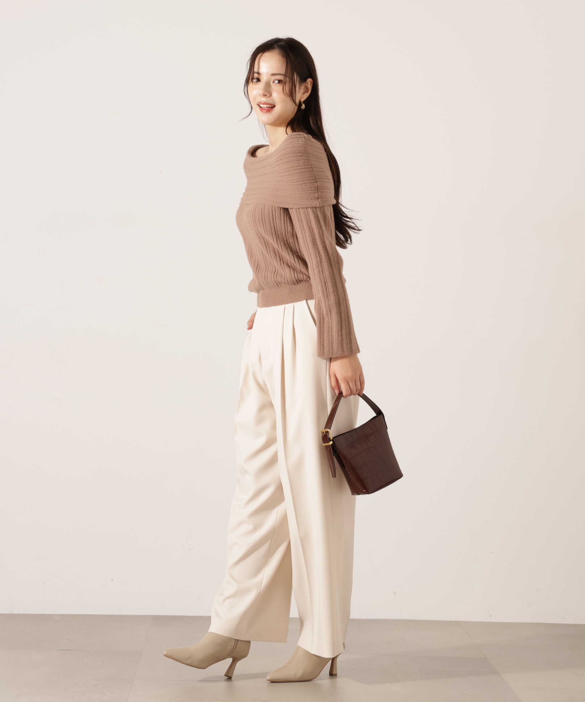 PROPORTION BODY DRESSING「ランダムリブオフショルニット 25AW」|ニット・セーター|