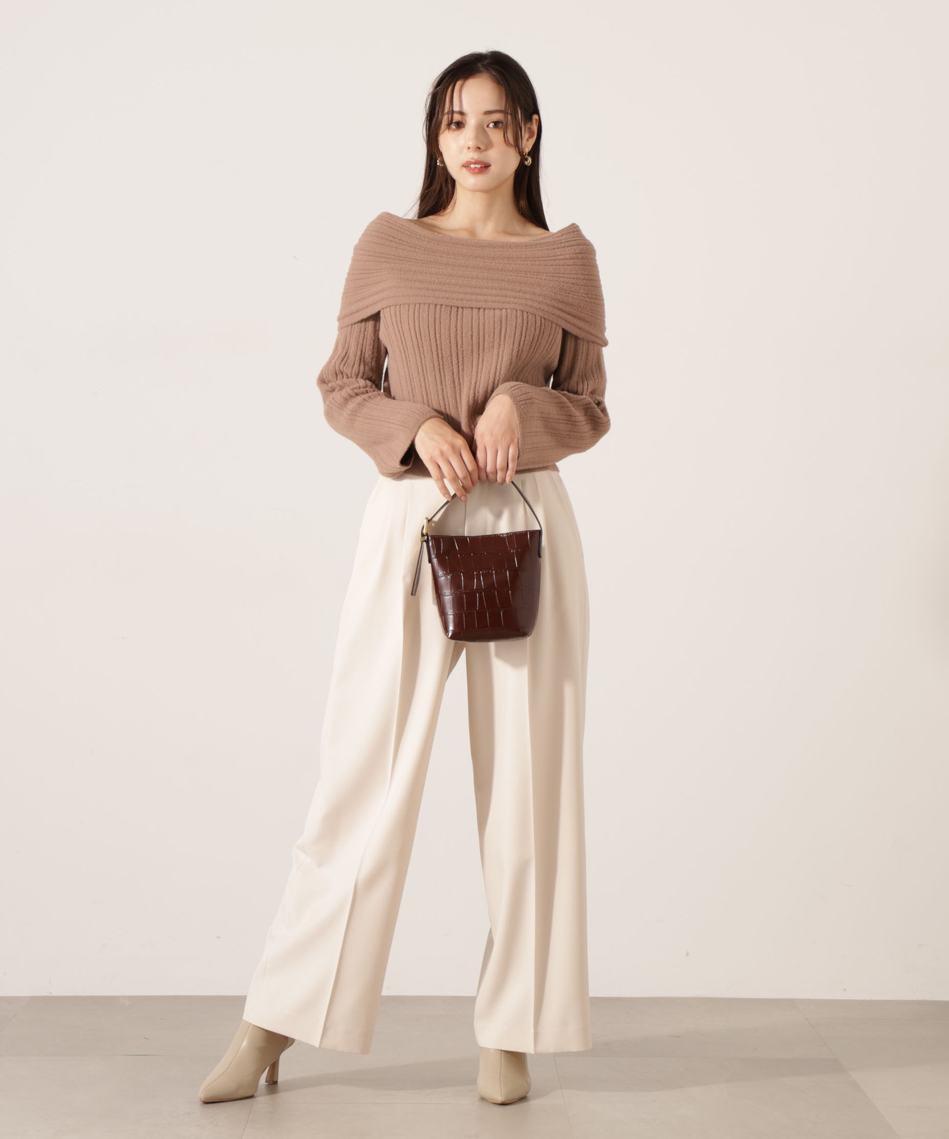 PROPORTION BODY DRESSING「ランダムリブオフショルニット 25AW」|ニット・セーター|