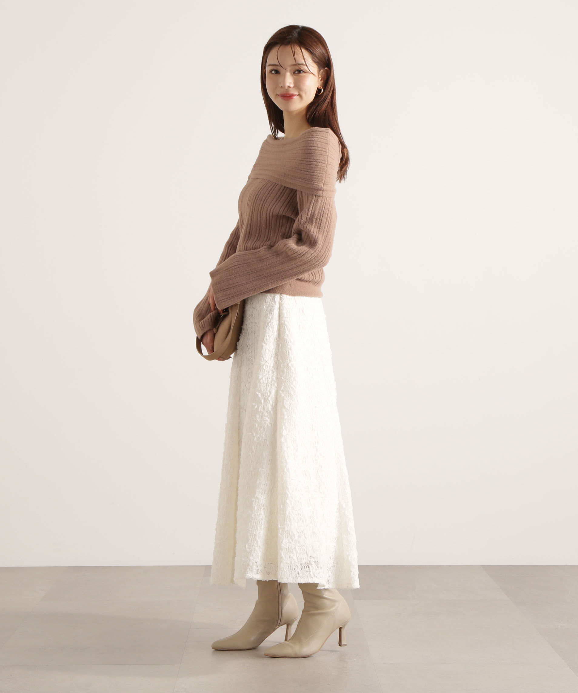 PROPORTION BODY DRESSING「ランダムリブオフショルニット 25AW」|ニット・セーター|