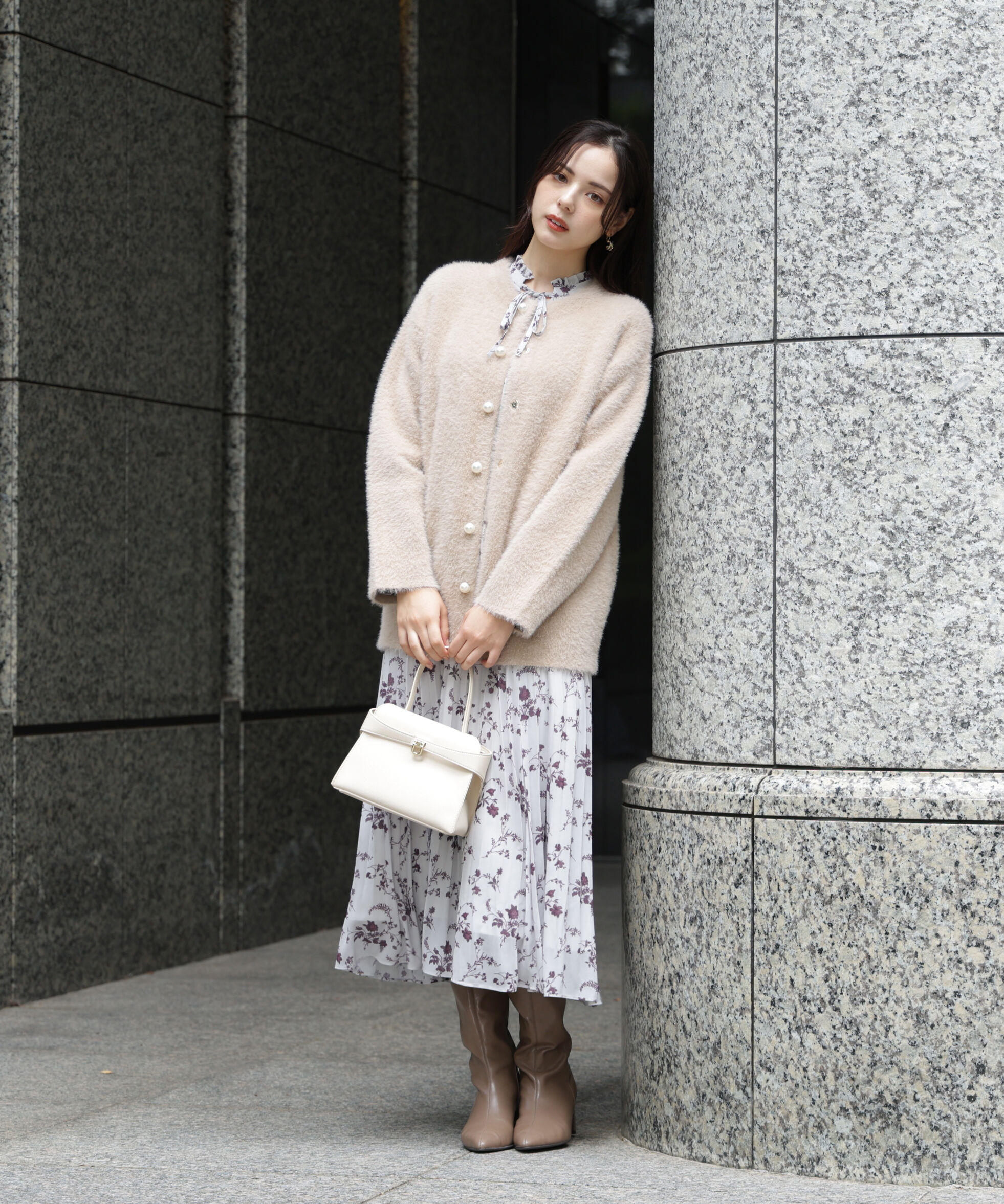PROPORTION BODY DRESSING「花柄プリーツワンピース 25AW」|ワンピース|