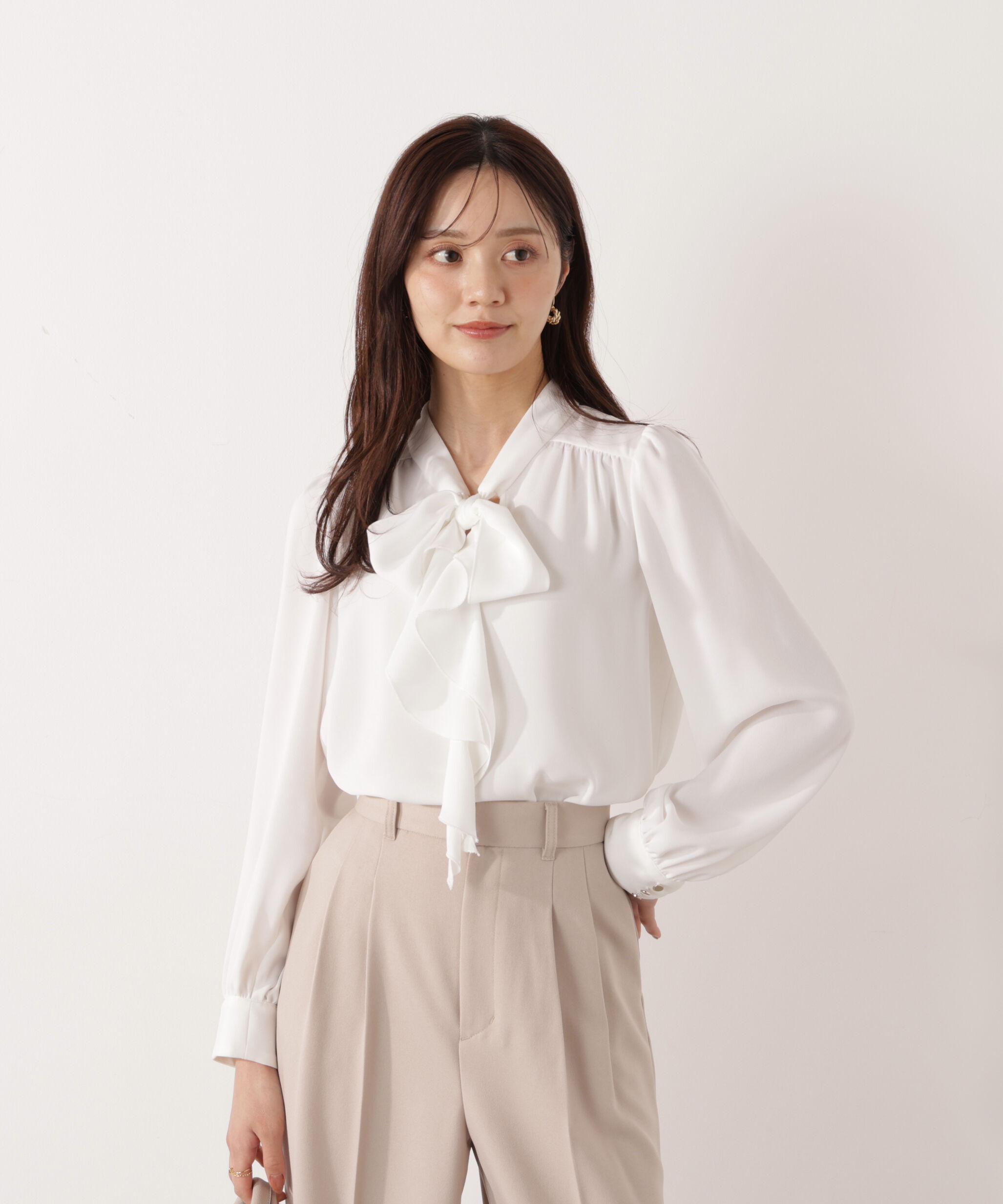 PROPORTION BODY DRESSING「ラッフルリボンブラウス　26SS」|シャツ・ブラウス|