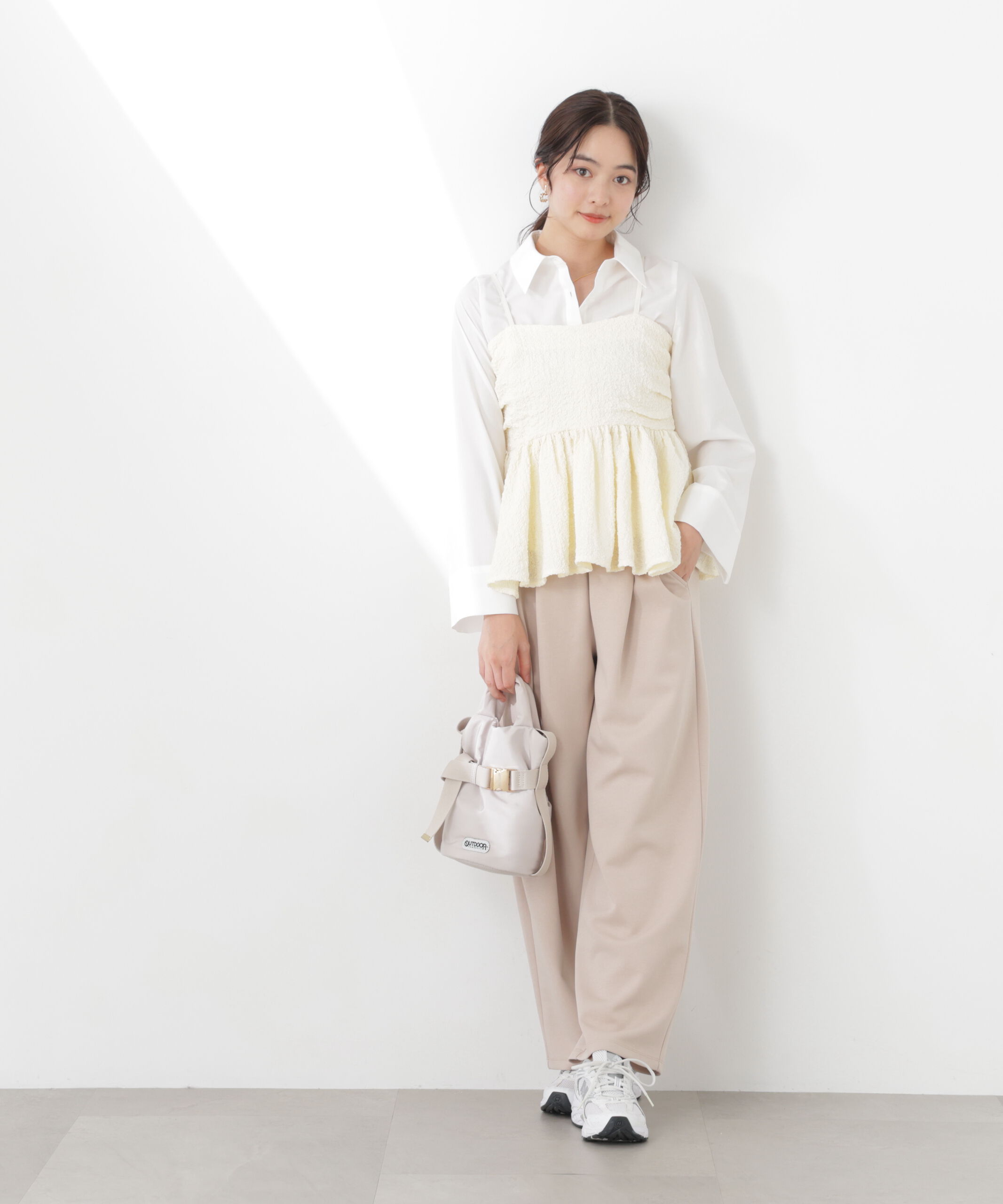 PROPORTION BODY DRESSING「〈a/mie〉カットイージータックパンツ　26SS」|その他|ベージュ