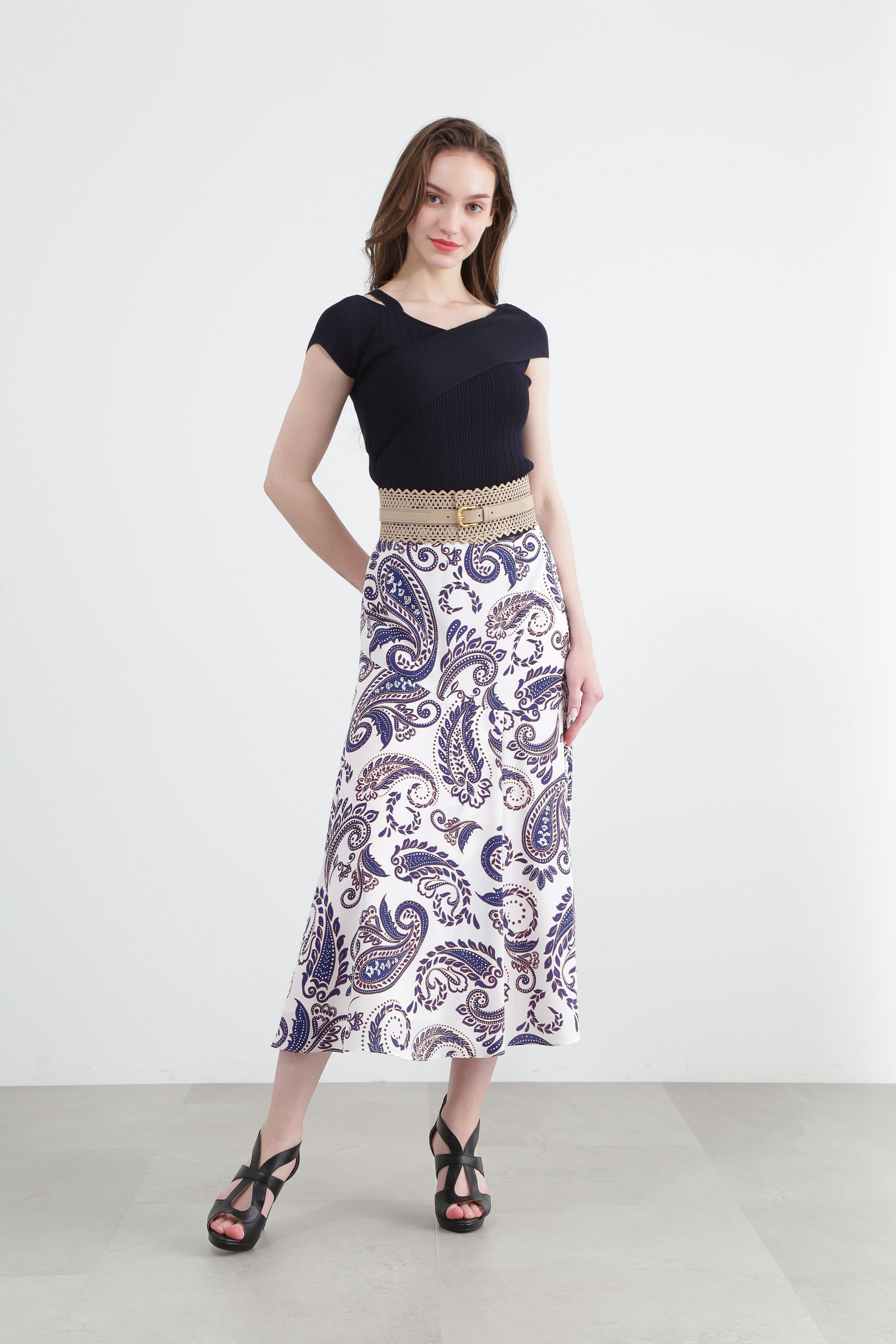  「◆アシンメトリーリブニットトップス」|ニット・セーター|