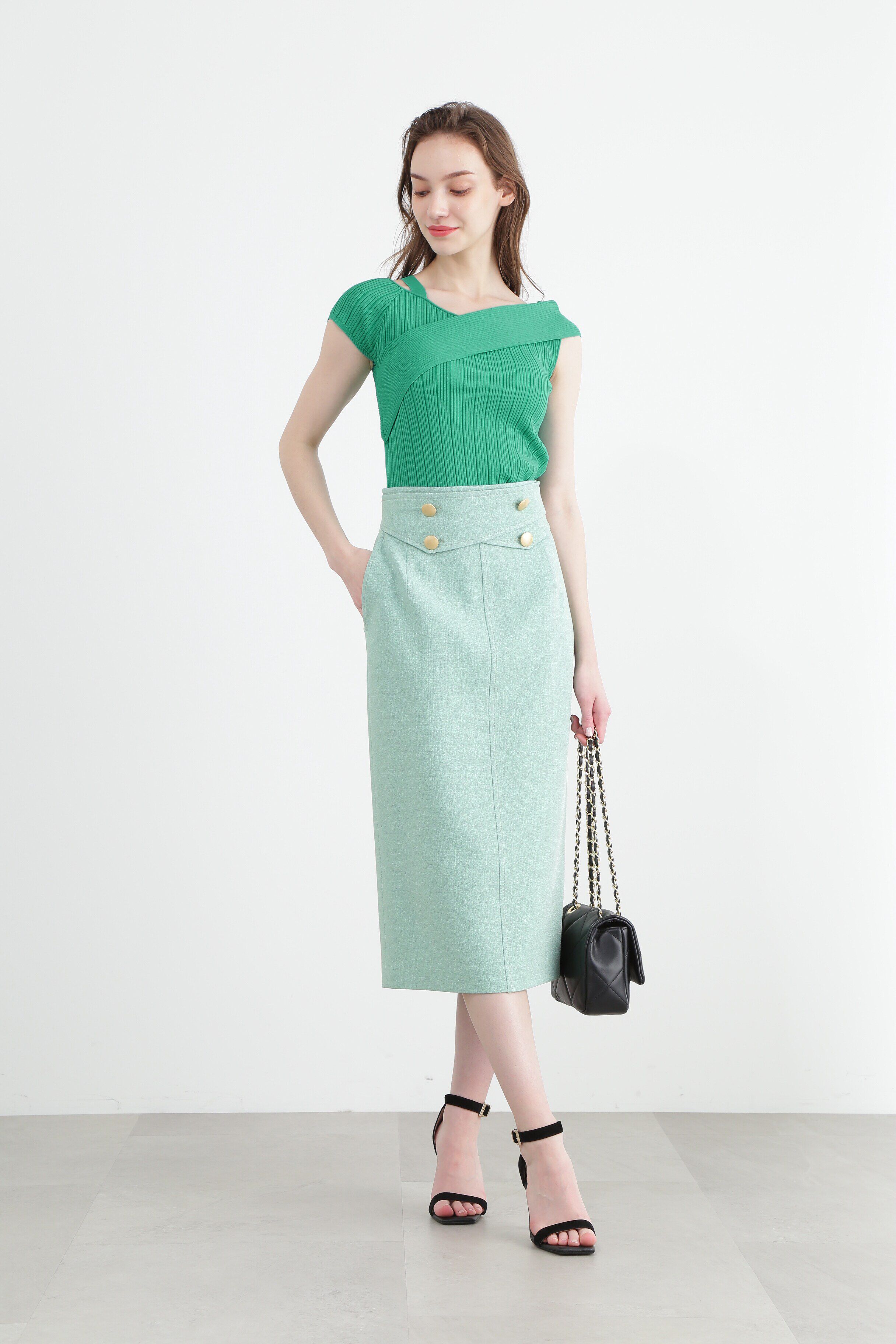  「◆アシンメトリーリブニットトップス」|ニット・セーター|