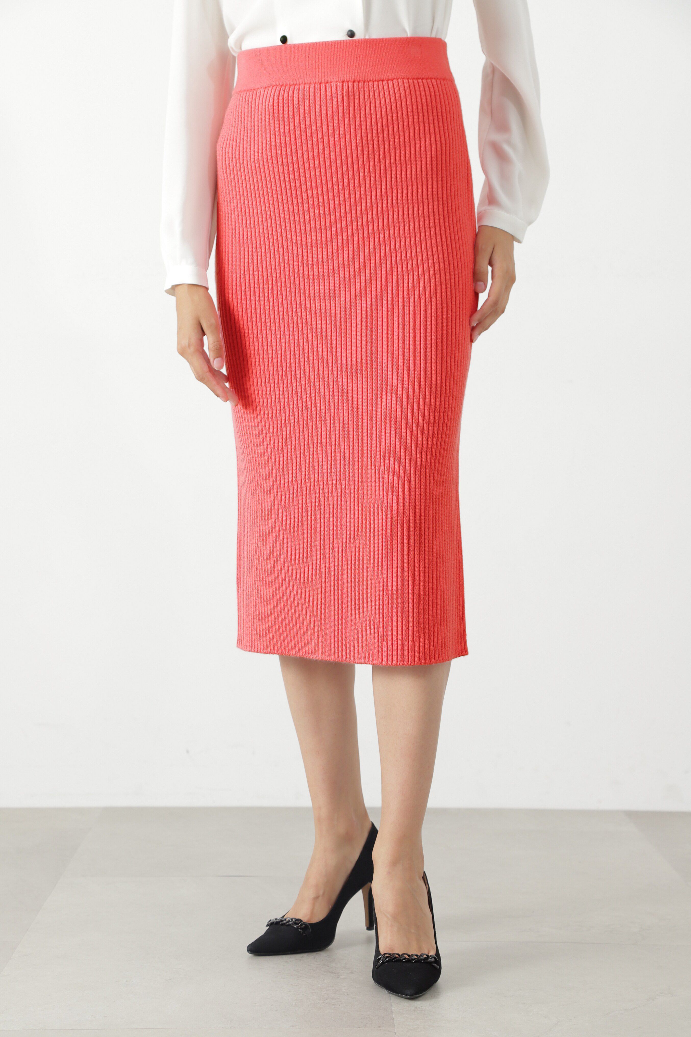  「◆RIBニットタイトスカート」|スカート|ピンク