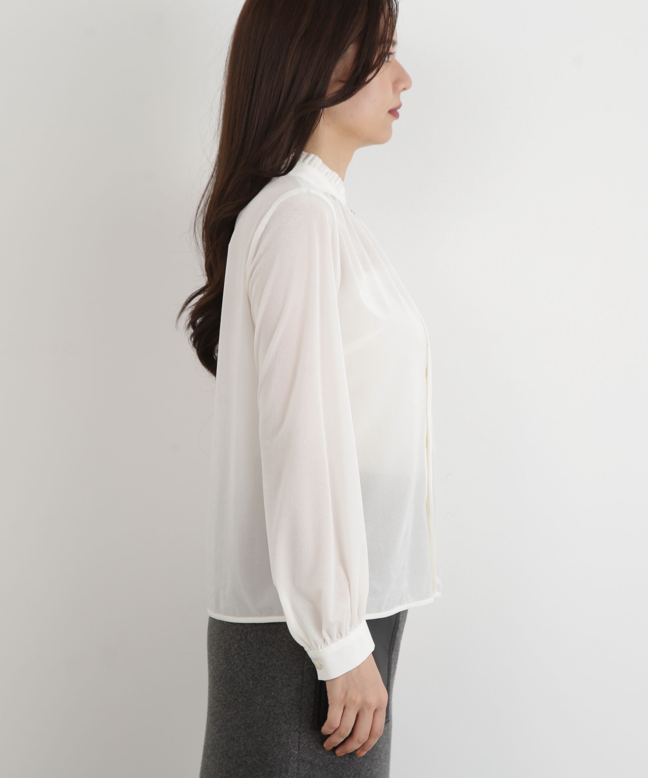  「◆ベルベットコンビギャザーブラウス」|シャツ・ブラウス|