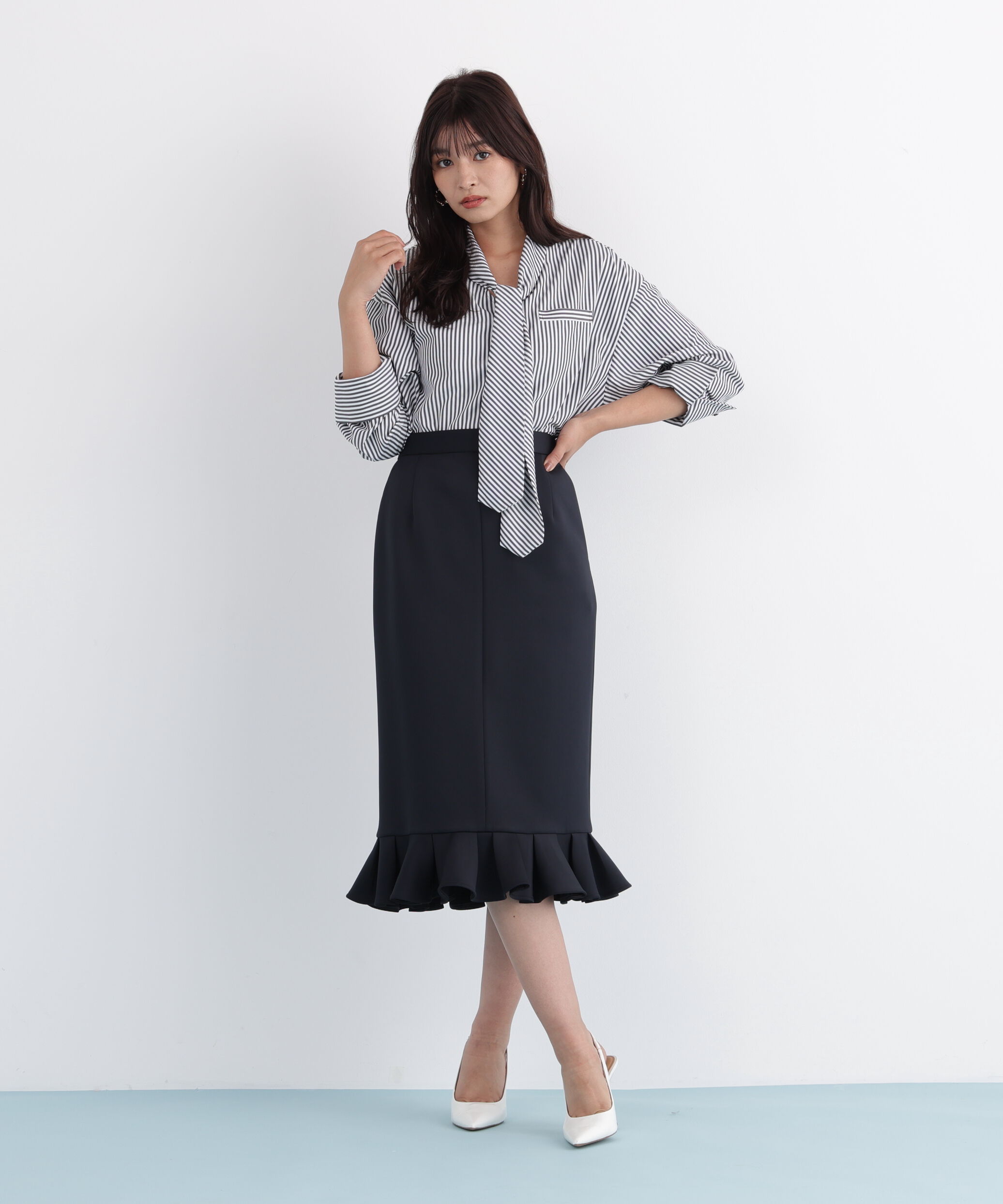  「ラッフルヘムジャージスカート」|スカート|