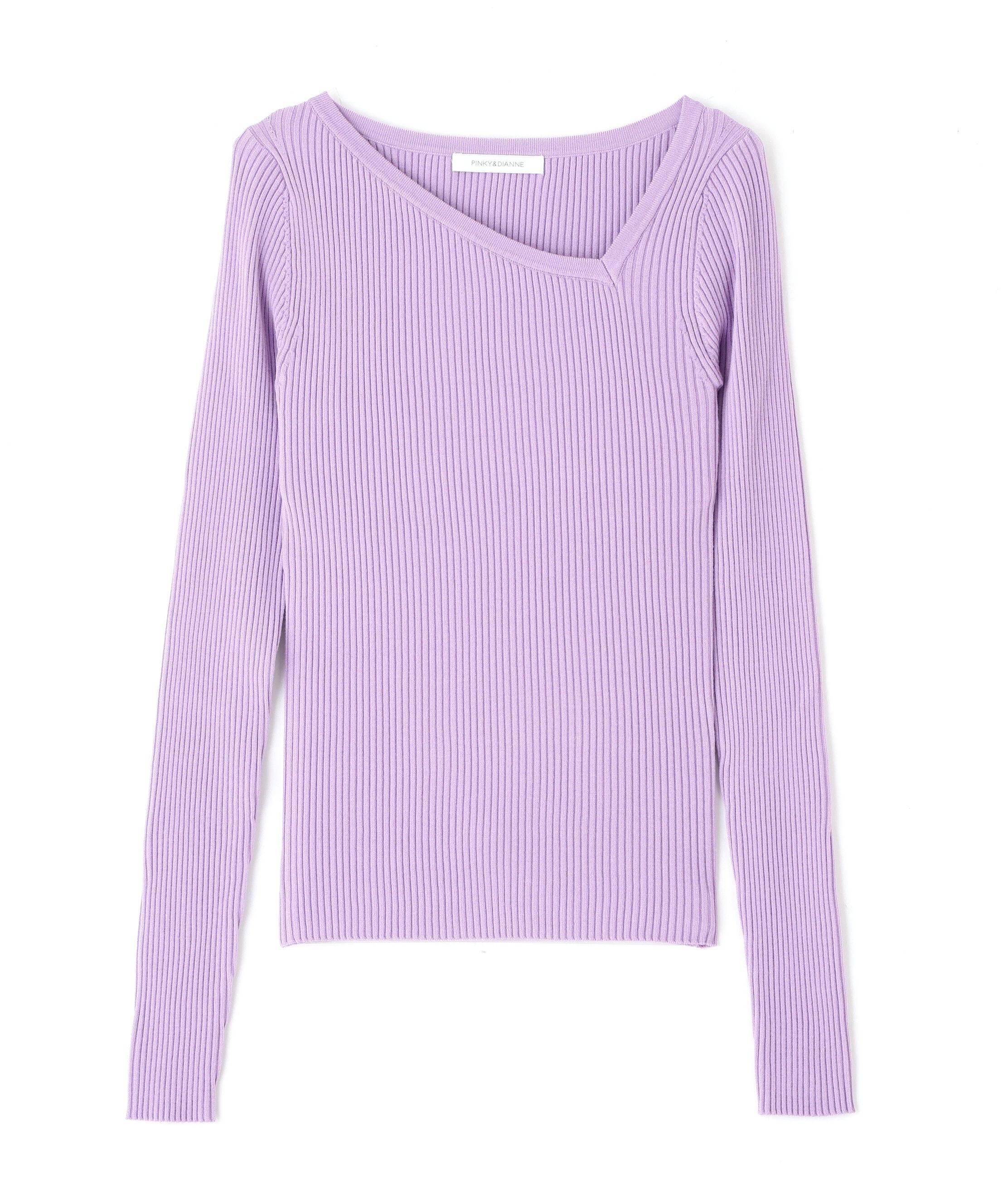  「アシンメトリーネックニットプルオーバー」|ニット・セーター|