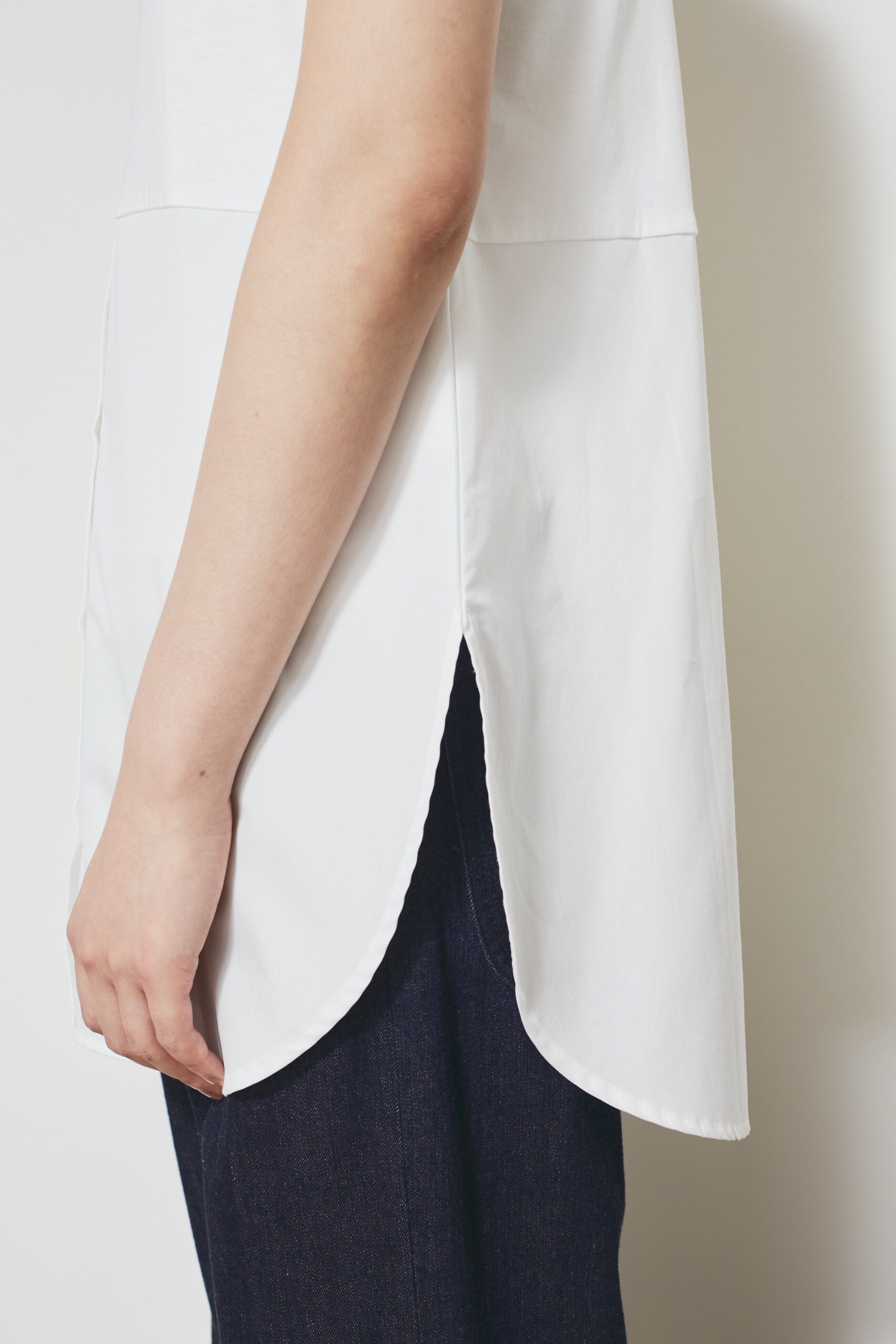  「布帛ドッキングノースリカットソー」|Tシャツ・カットソー|