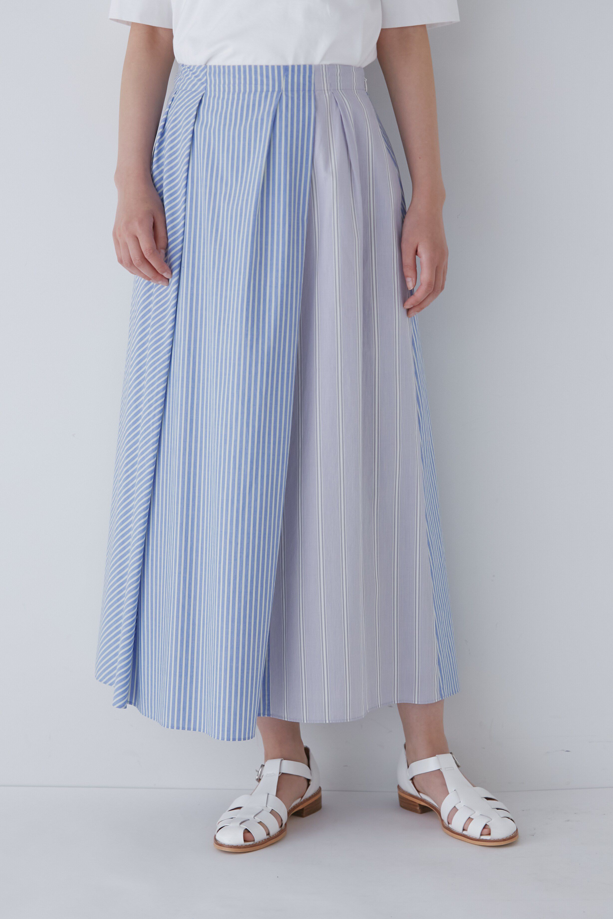  「◆バイカラーストライプスカート」|スカート|